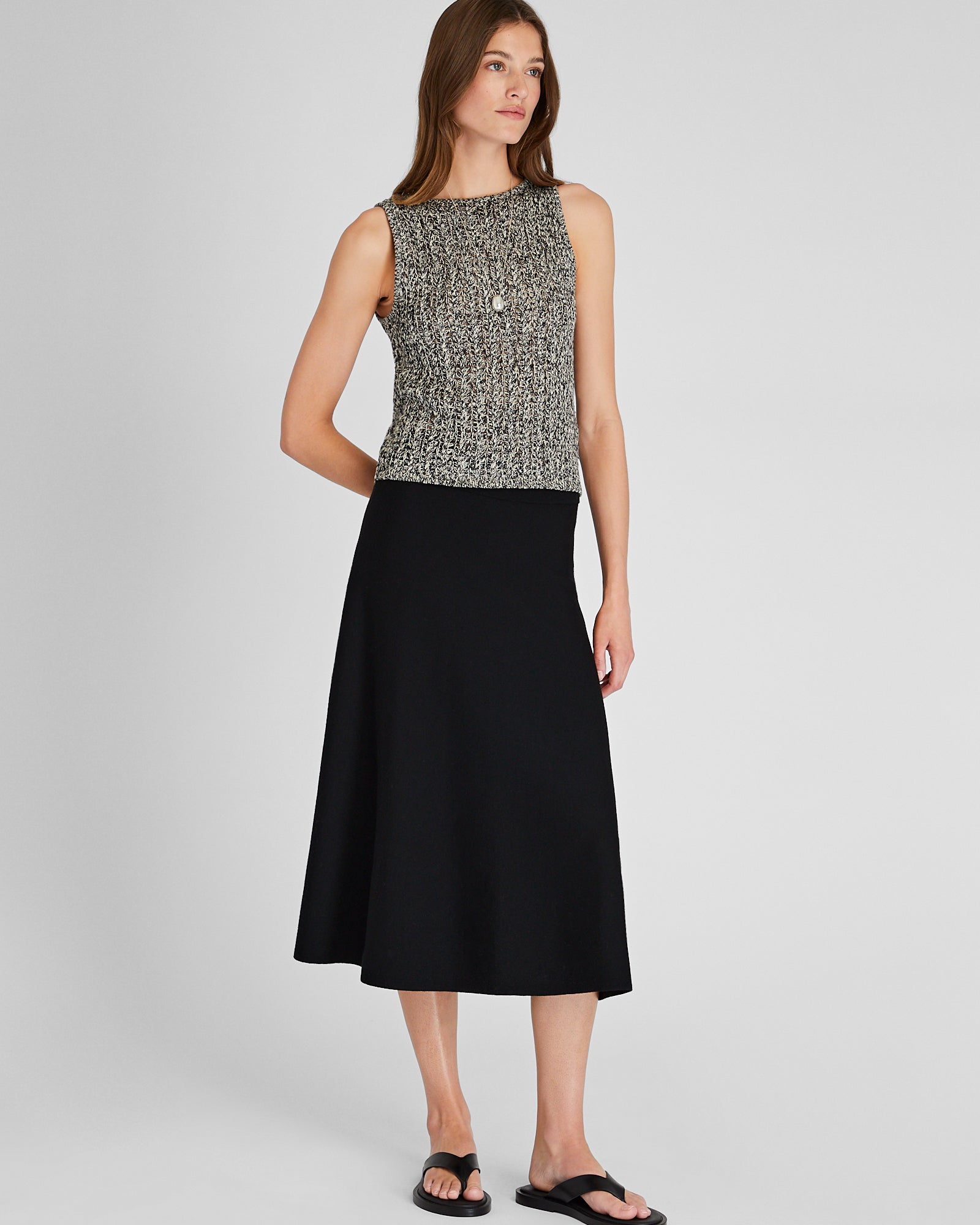 CLUB MONACO - Linen Blend Sweater Tank - Black
