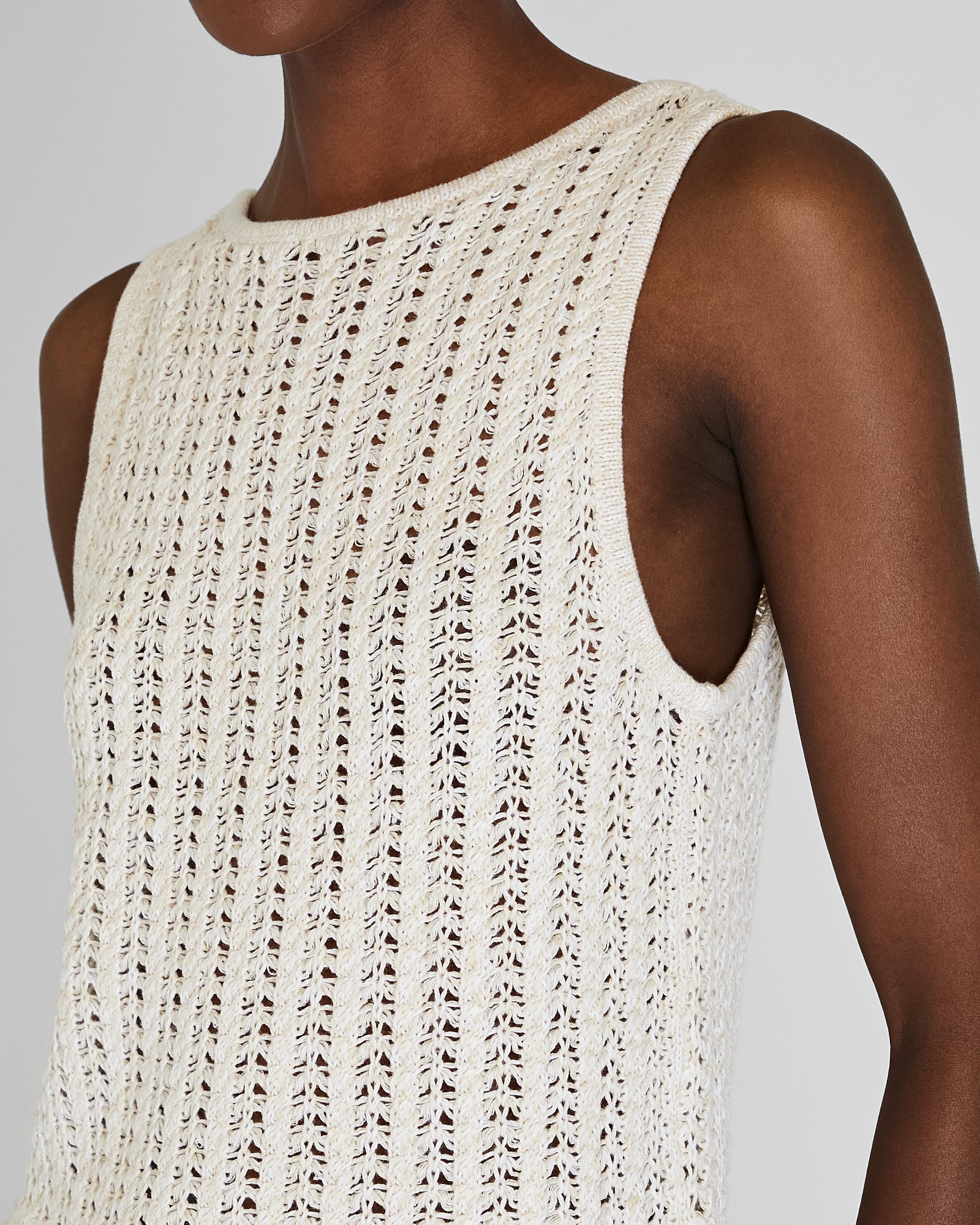 CLUB MONACO - Linen Blend Sweater Tank - Sesame