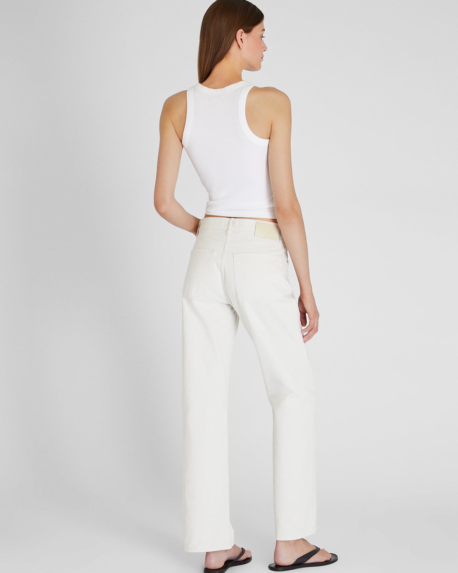CLUB MONACO - Pantalon en sergé de coton à jambe droite - Blanc Cassé