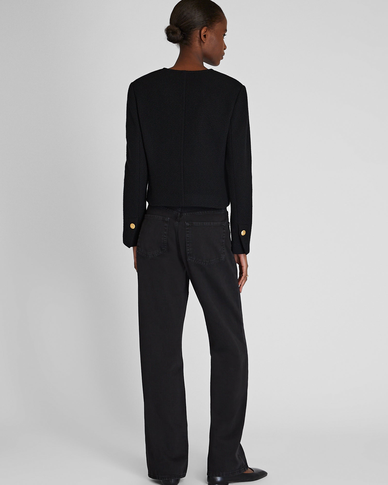CLUB MONACO - Pantalon en sergé de coton à jambe droite - Noir