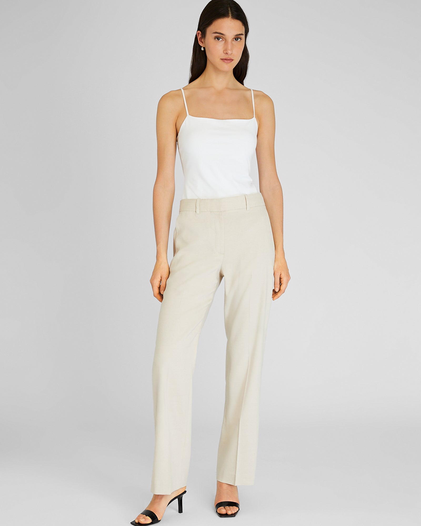 CLUB MONACO - Pantalon droit en lin - Naturel