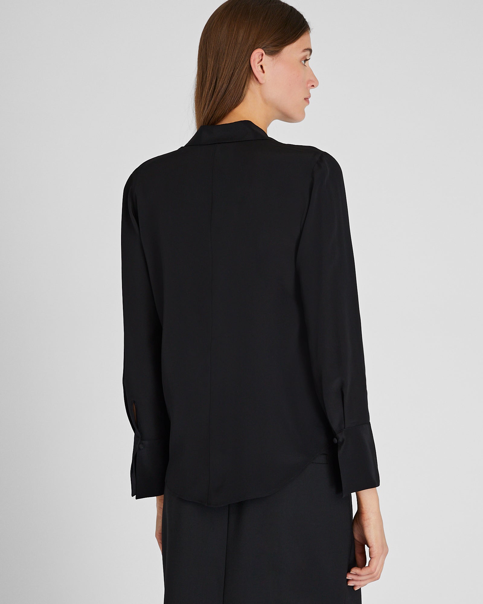 CLUB MONACO - Chemise en soie Helek - Noir