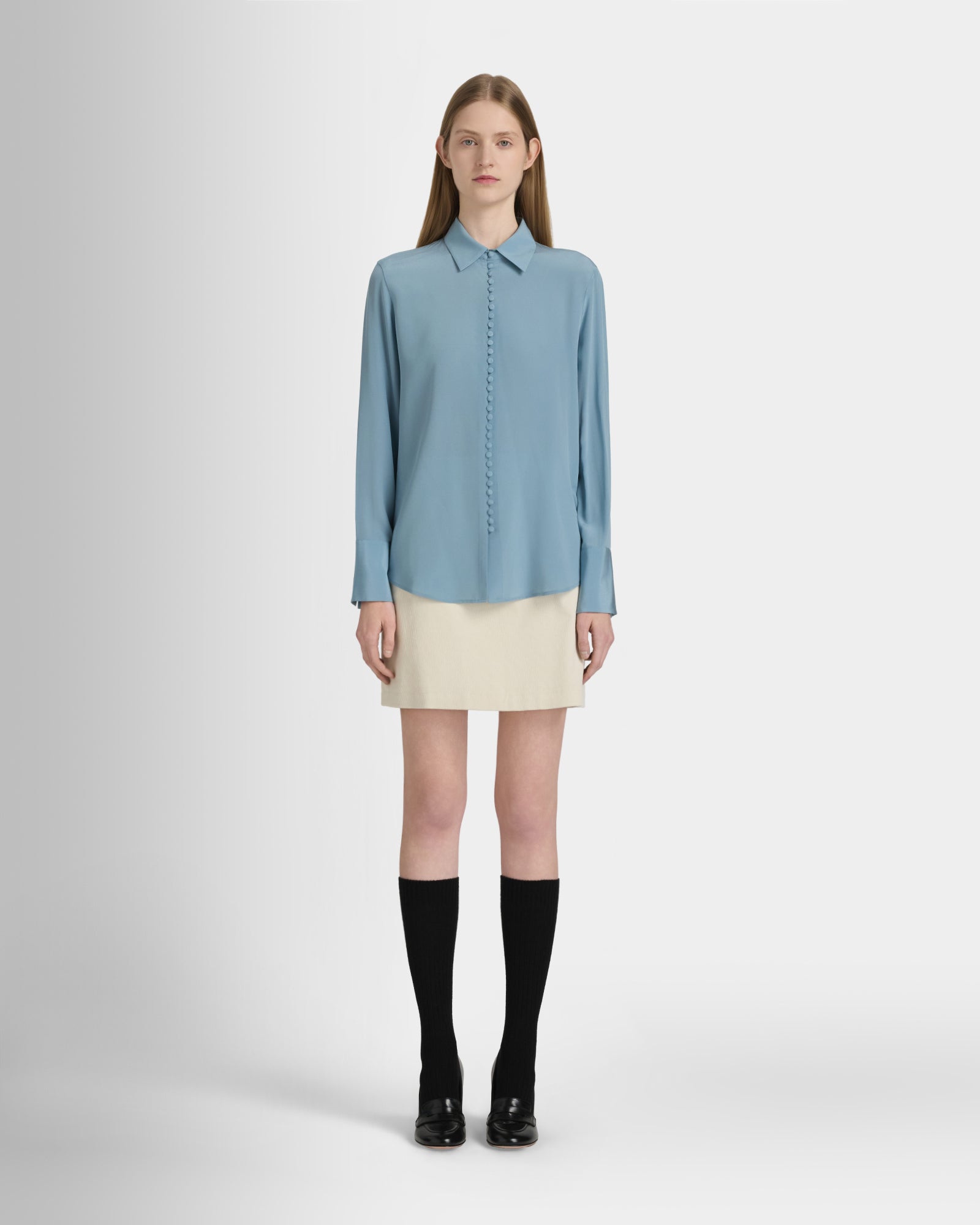 Club Monaco Corp, CA - Helek Silk Shirt - Carbon