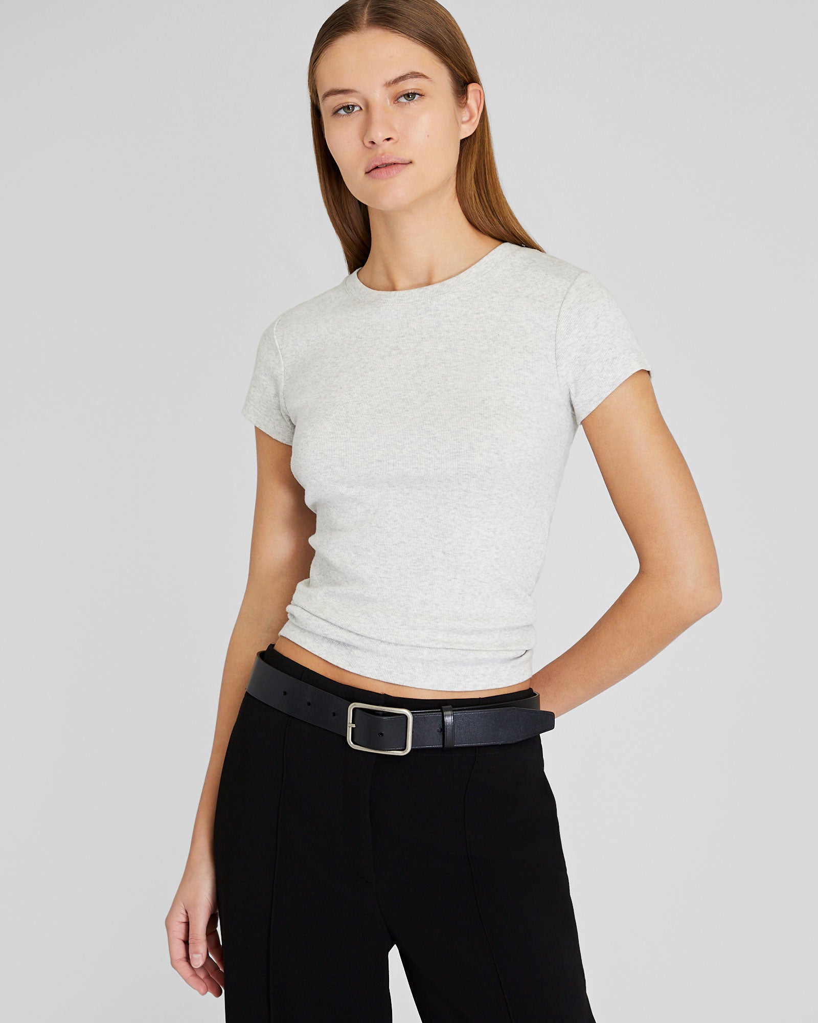 CLUB MONACO - T-shirt Bowee - Gris Chiné Clair