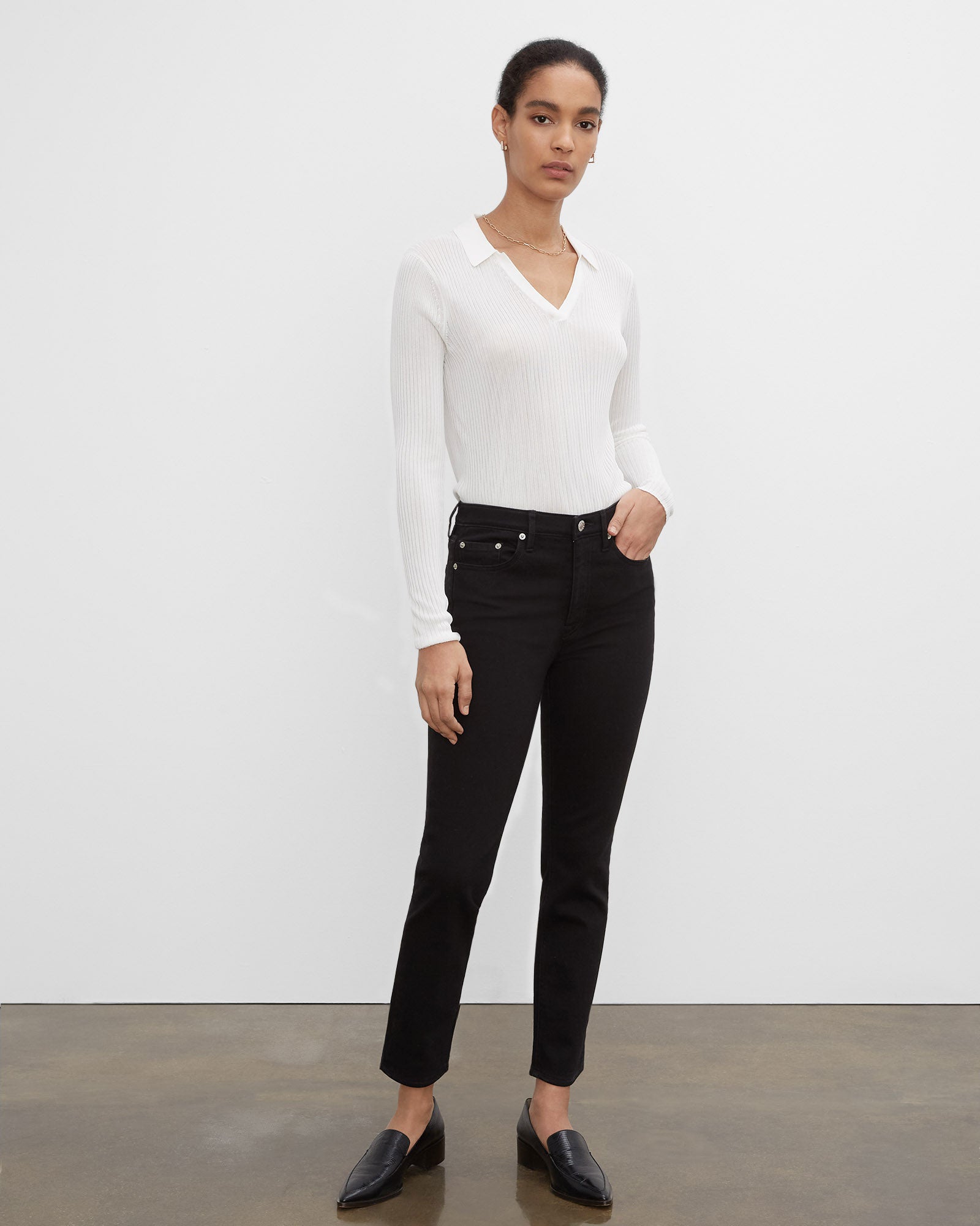 CLUB MONACO - High-Rise Skinny Jeans - Black