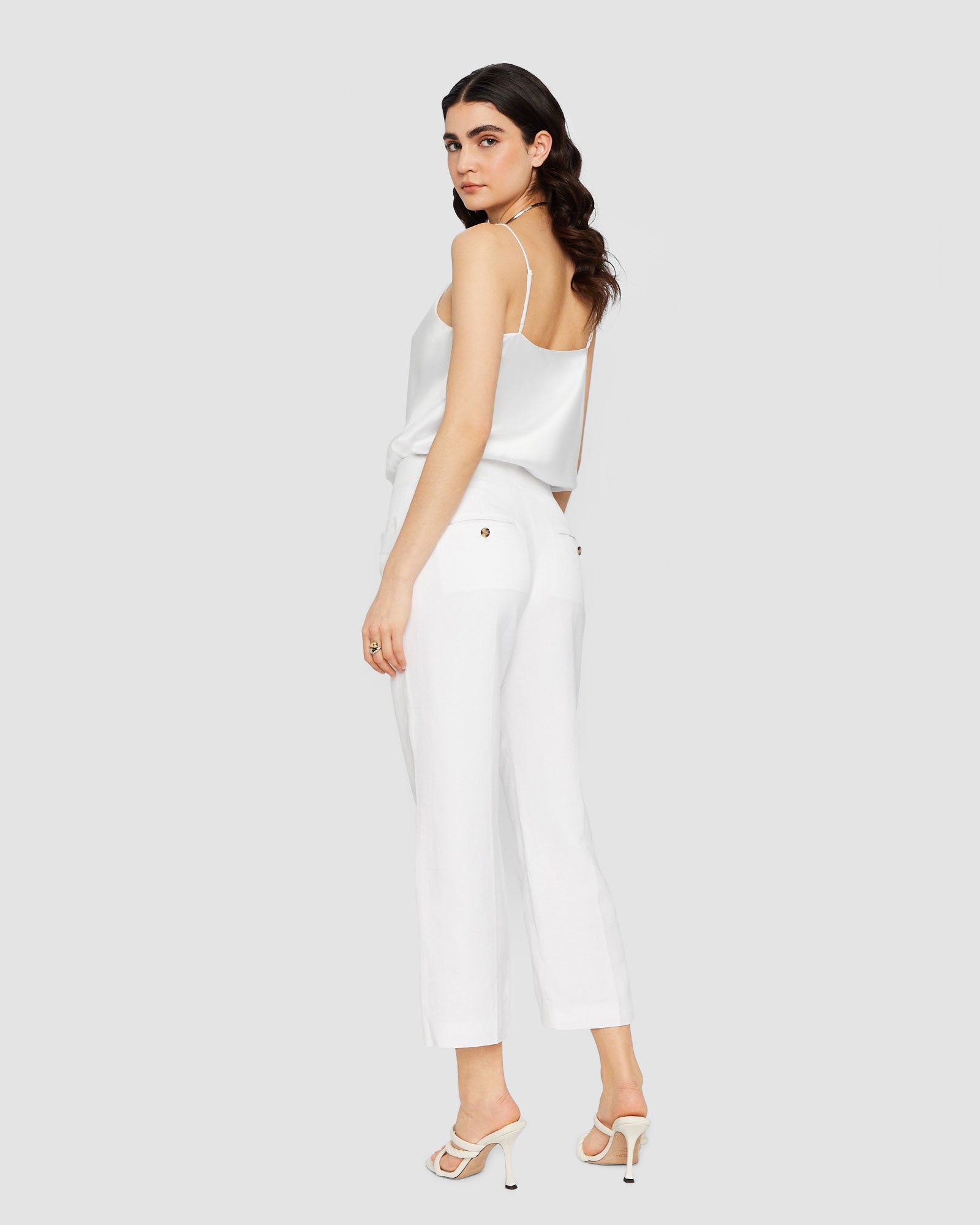 CLUB MONACO - Pantalon en mélange de lin - Blanc