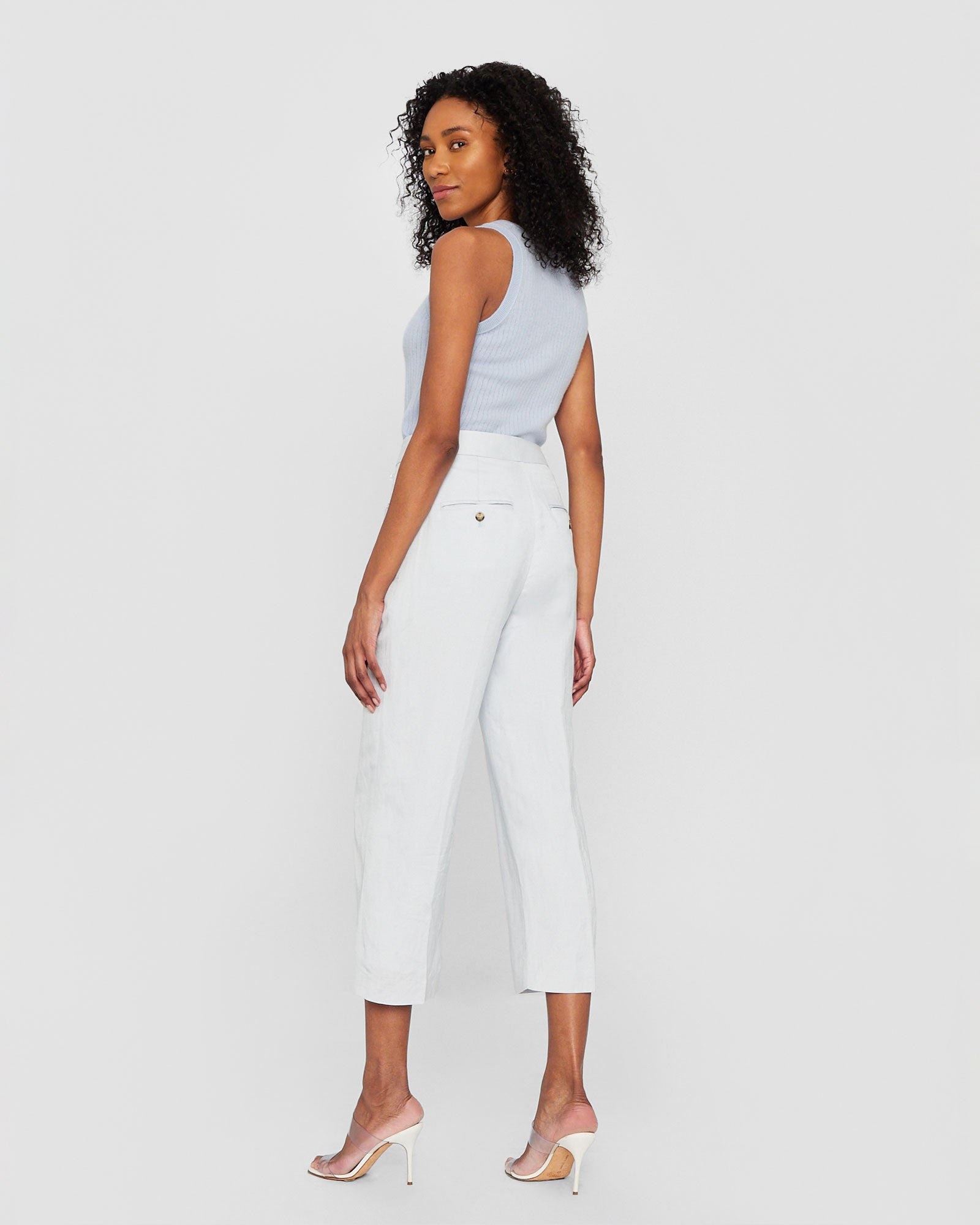 CLUB MONACO - Pantalon en mélange de lin - Brume grise