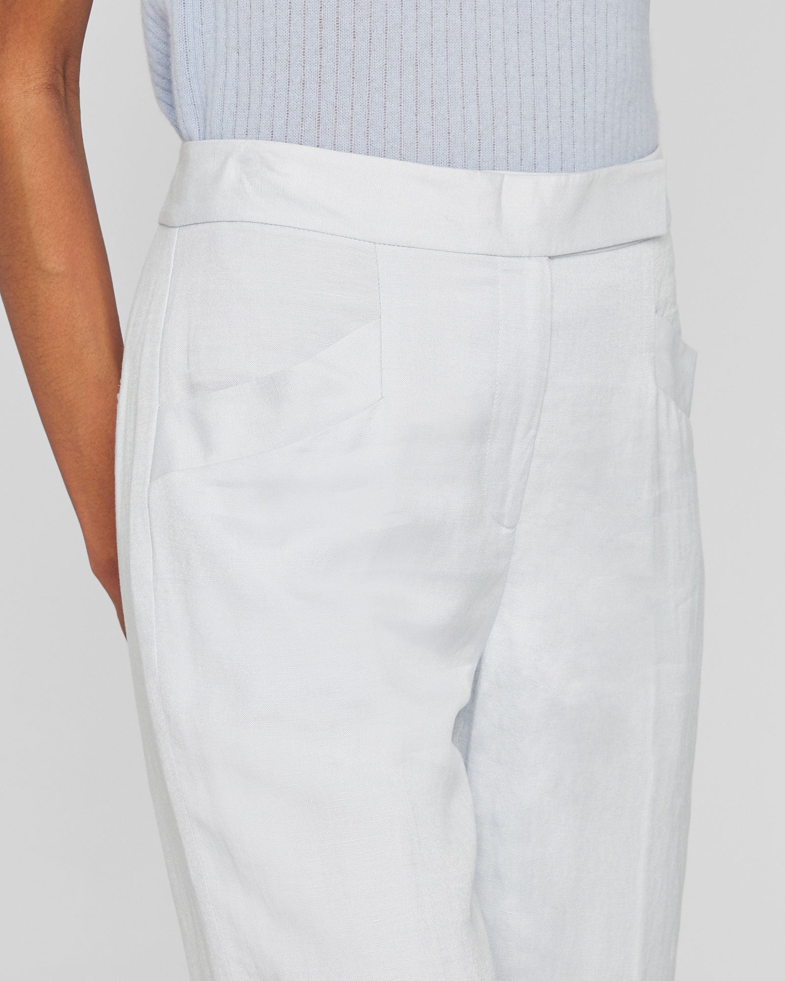CLUB MONACO - Pantalon en mélange de lin - Brume grise