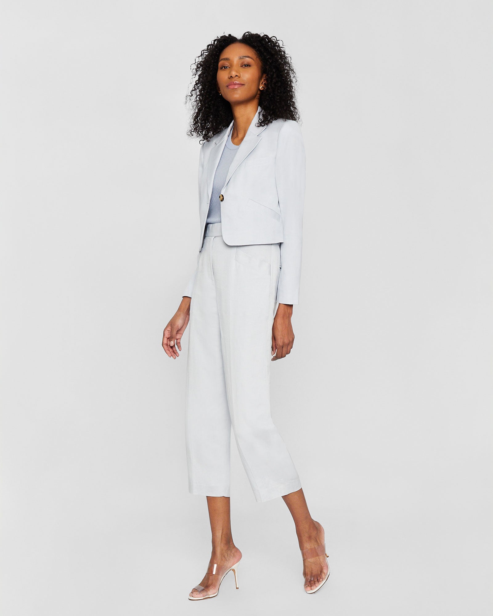 CLUB MONACO - Pantalon en mélange de lin - Brume grise