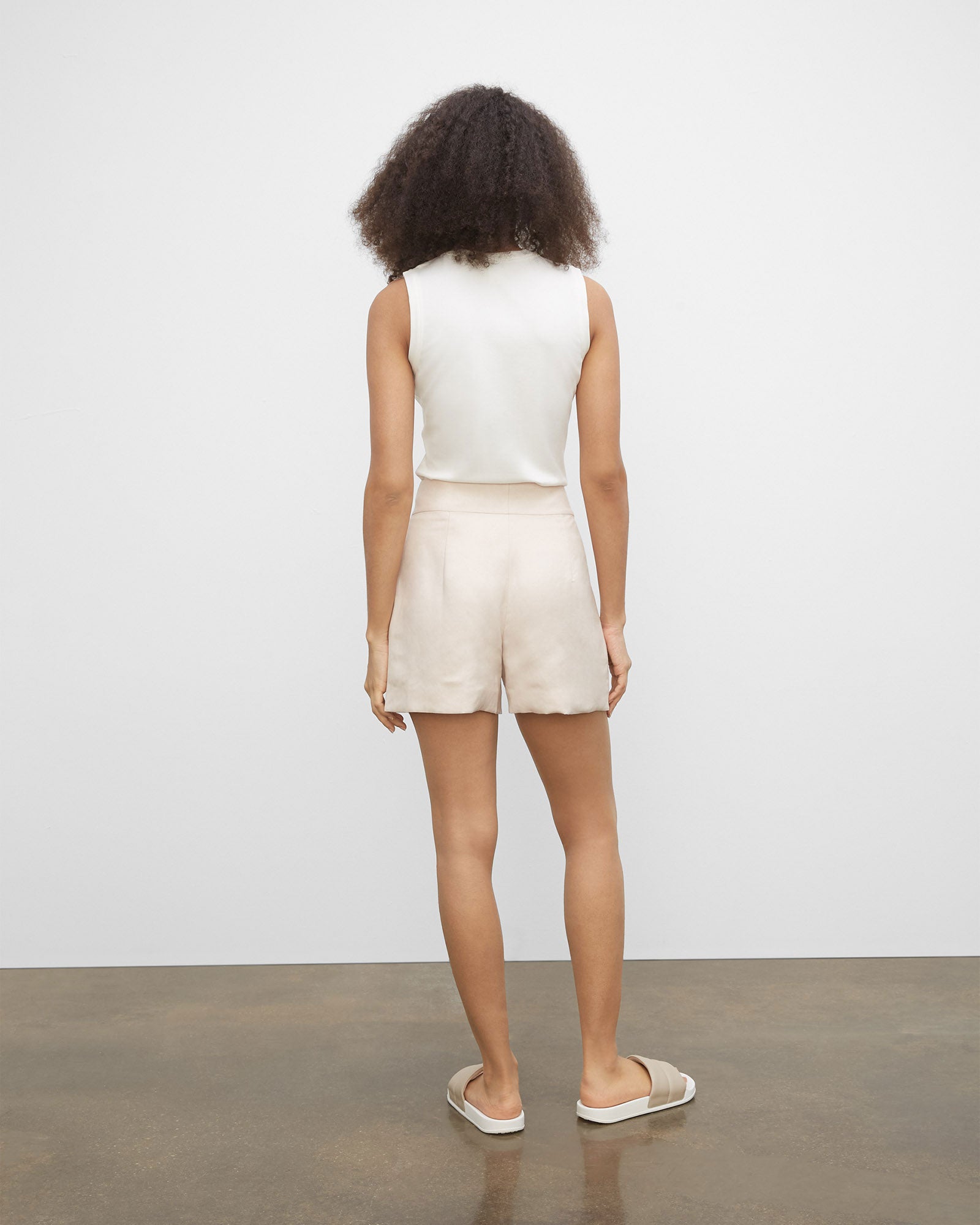 CLUB MONACO - Linen Blend Short - White