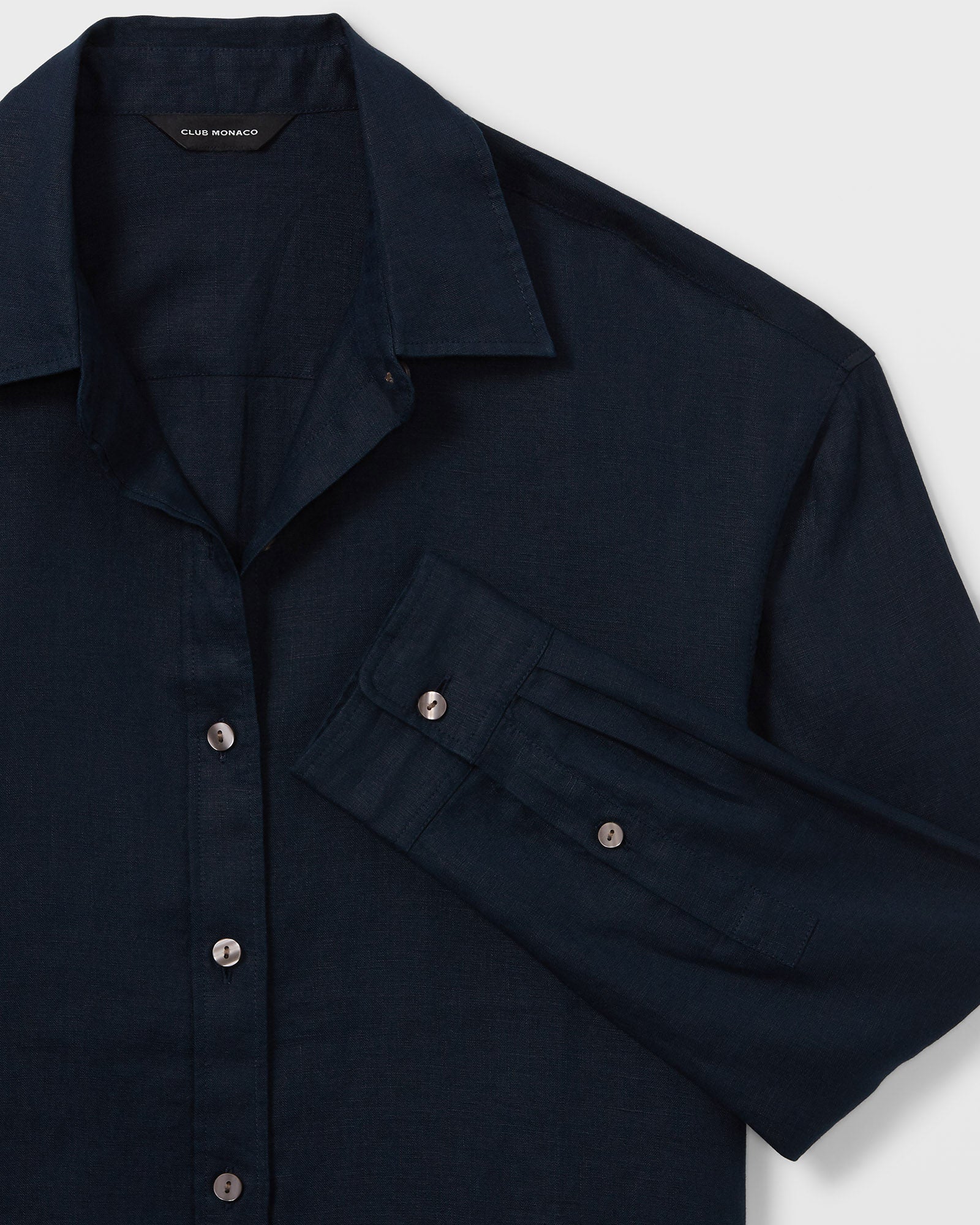 CLUB MONACO - Chemise en lin à manches longues - Blanc