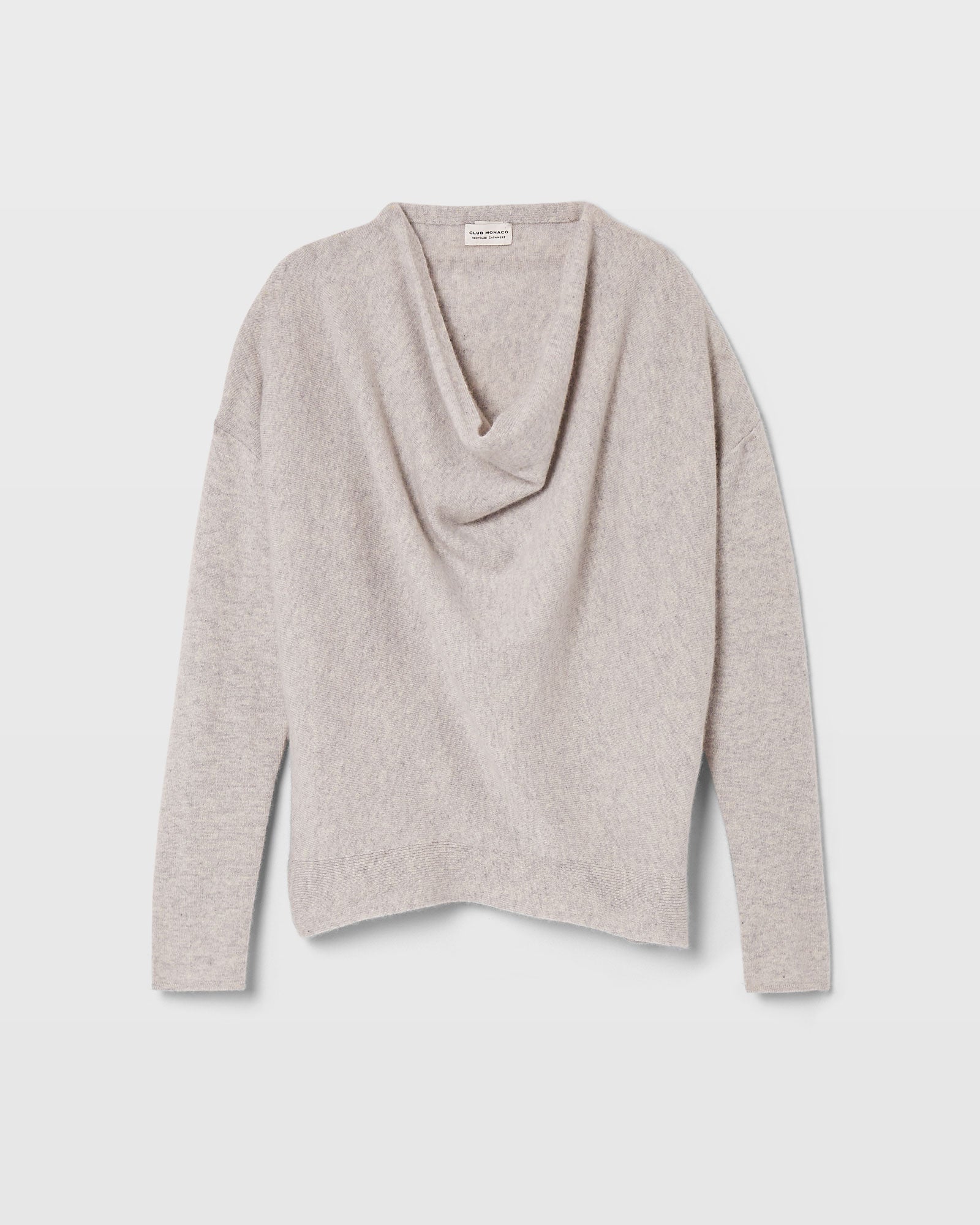 CLUB MONACO - Chandail en cachemire col cagoule - Gris Chiné Clair