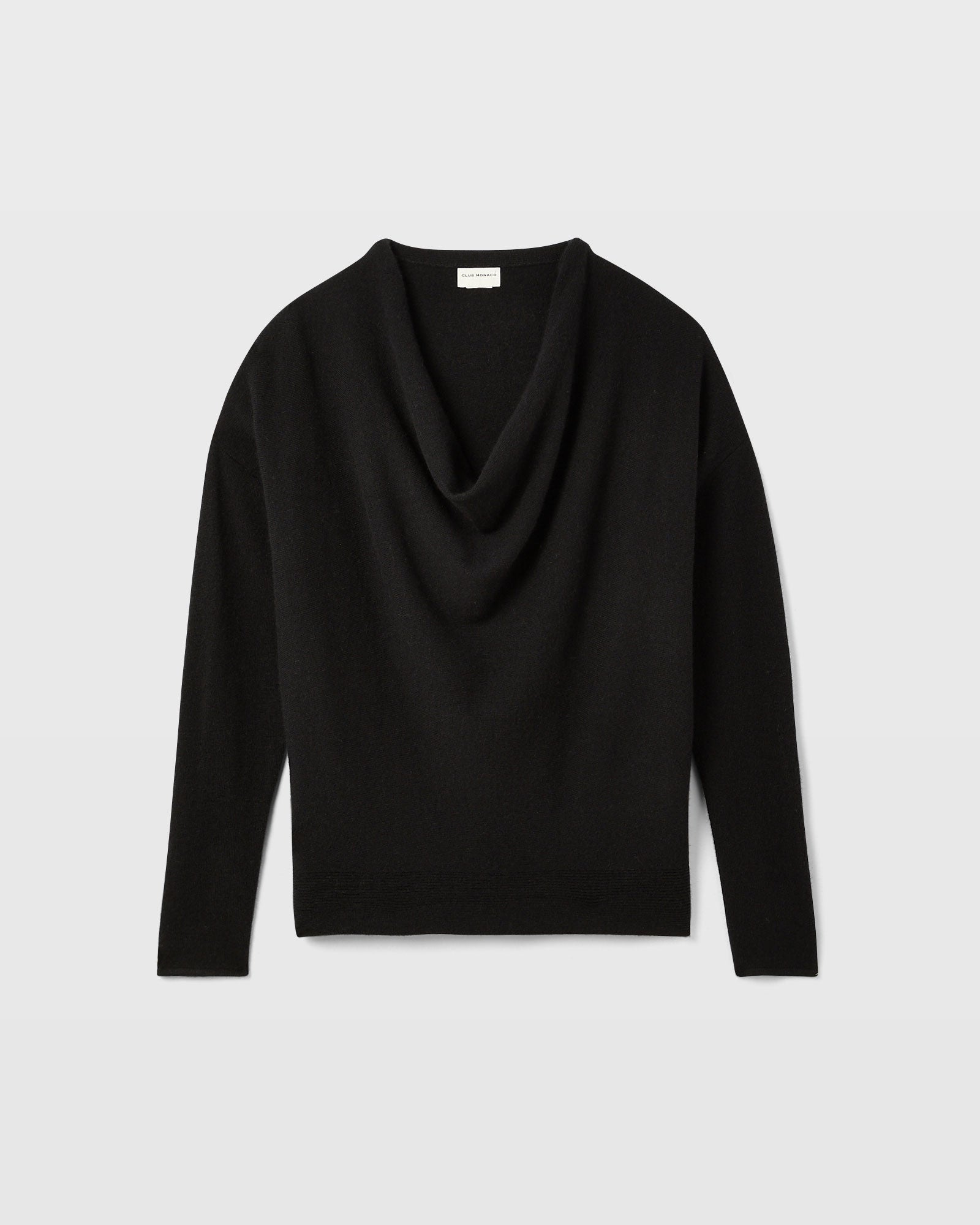 CLUB MONACO - Cowl Neck Cashmere Sweater - Black