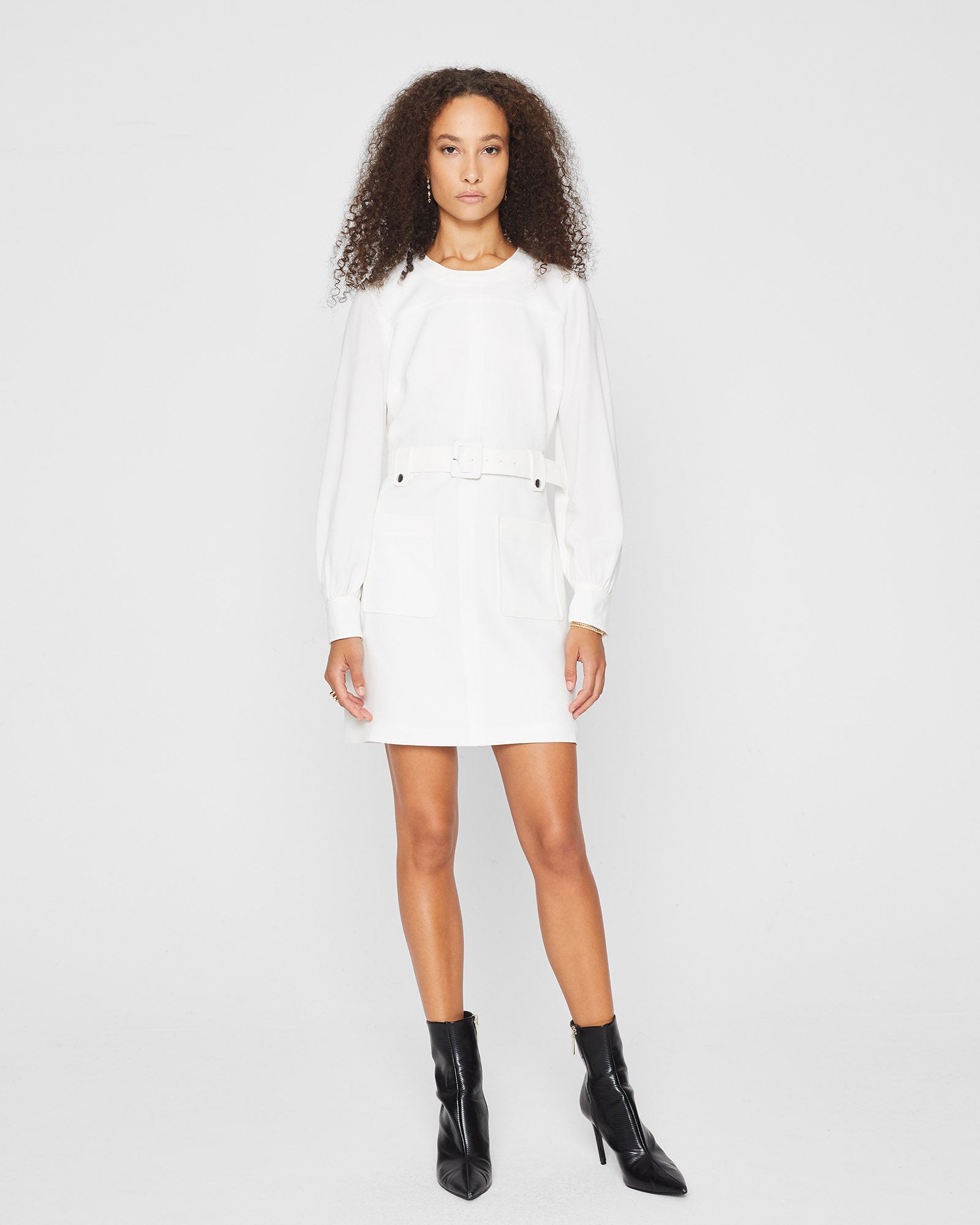CLUB MONACO - Belted Pocket Dress - Crème