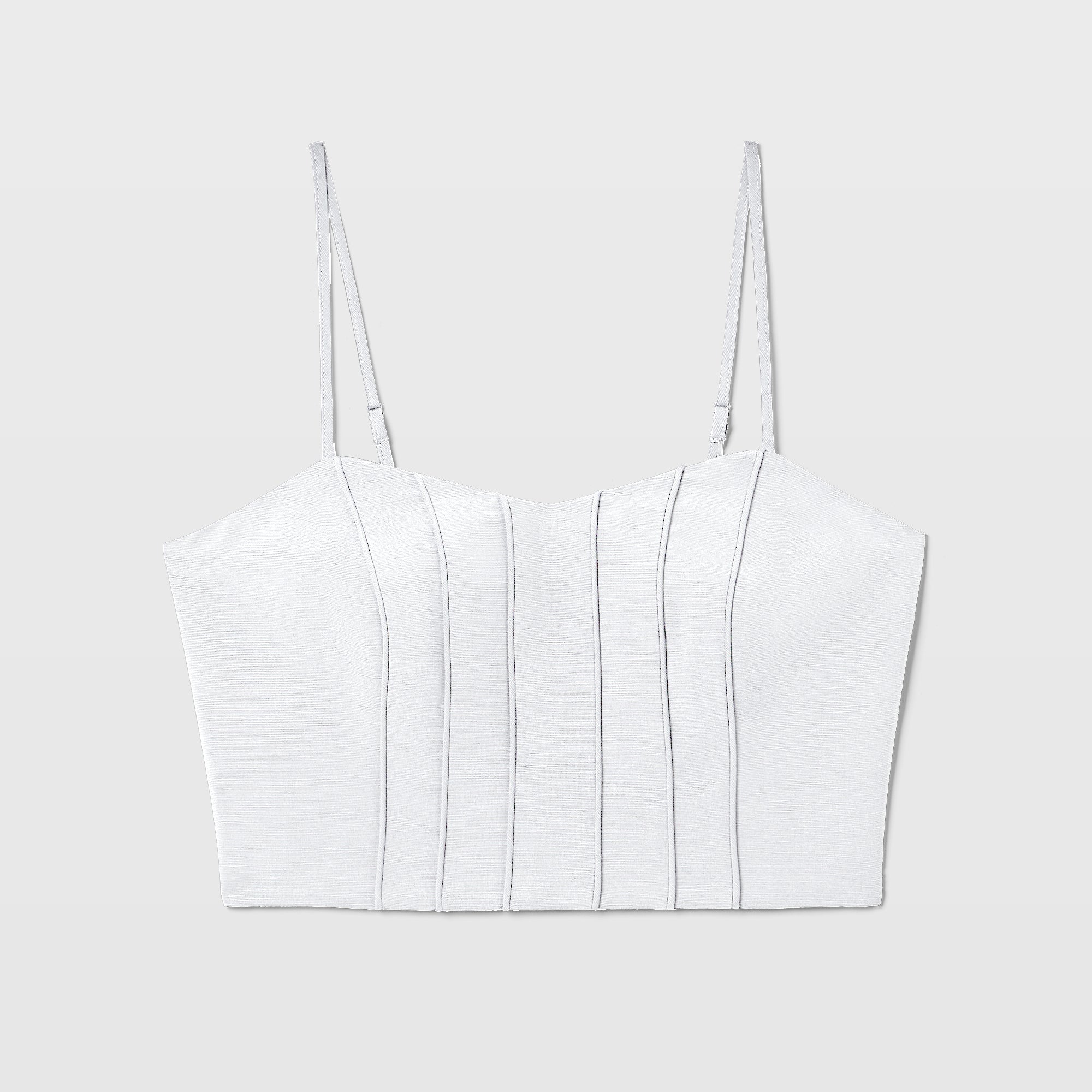 CLUB MONACO - Haut bandeau nervuré - Blanc Brillant