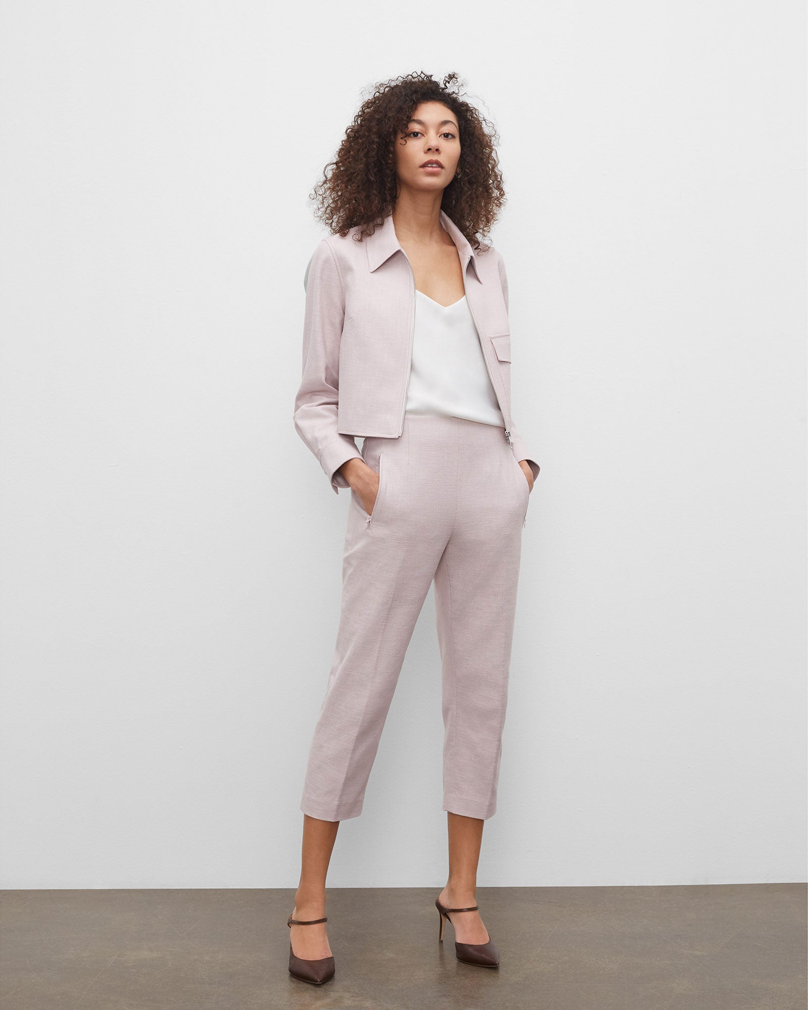CLUB MONACO - Pantalon-cigarette court - Blanc