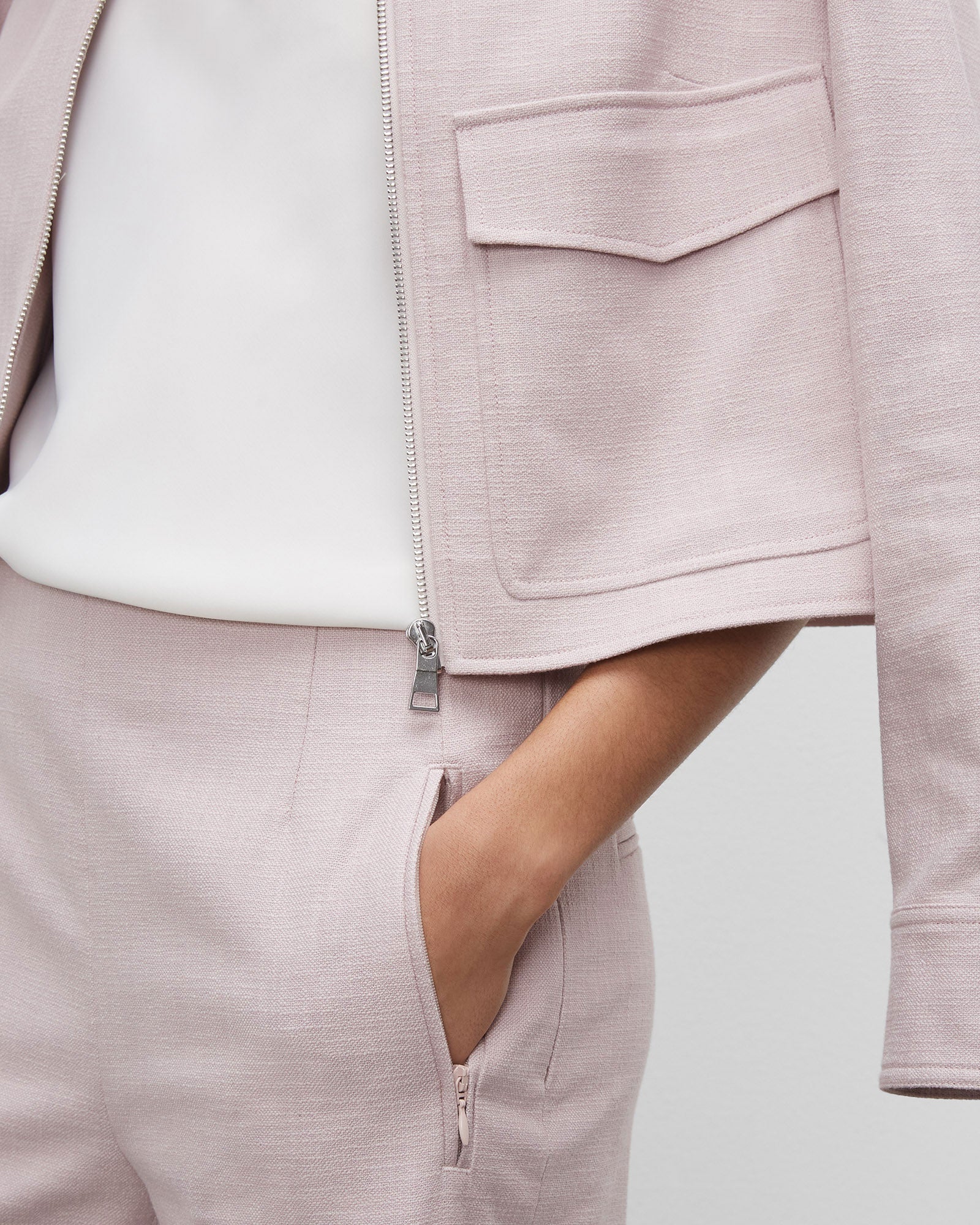 CLUB MONACO - Pantalon-cigarette court - Blanc