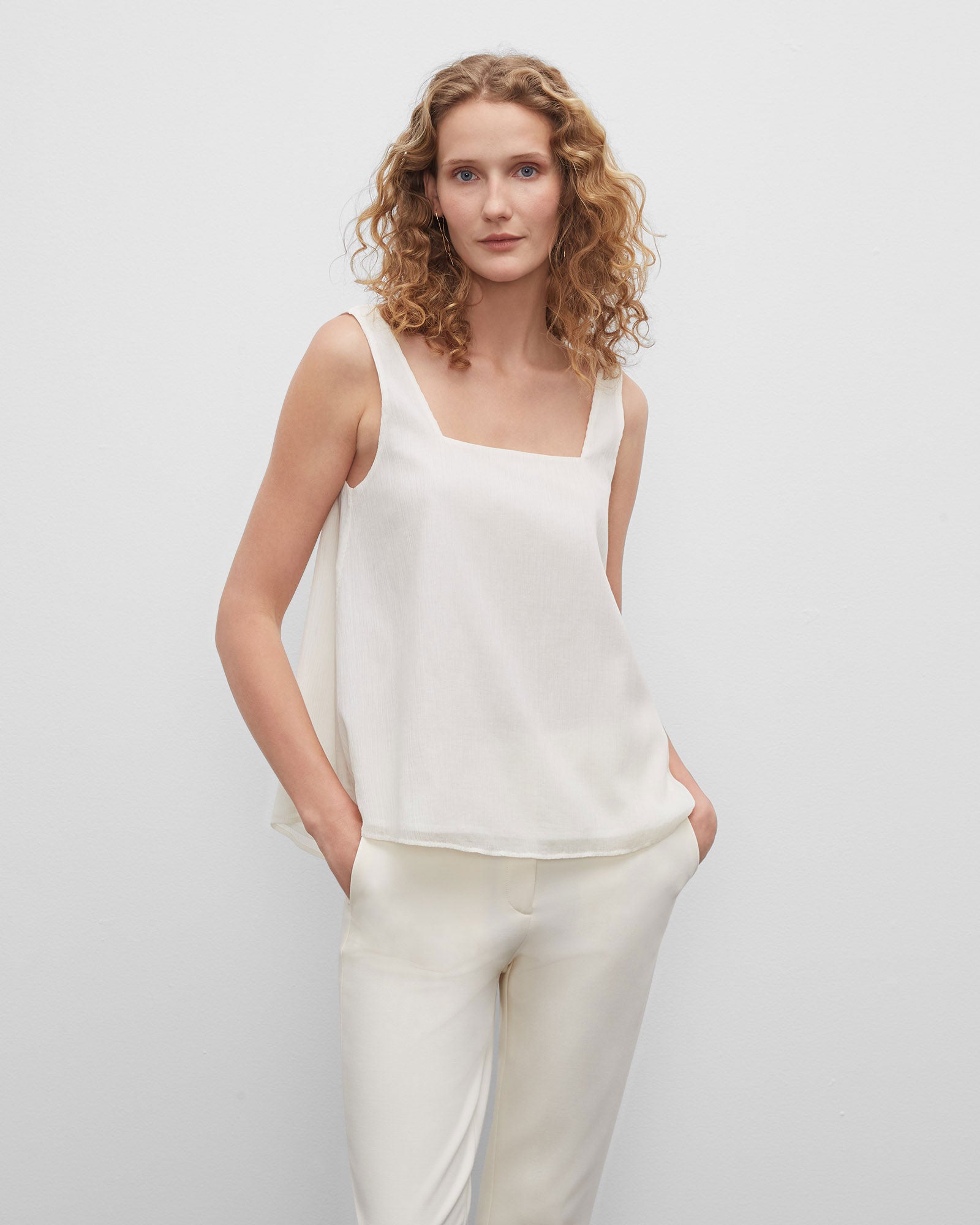 CLUB MONACO - Débardeur dos froncé - Blanc