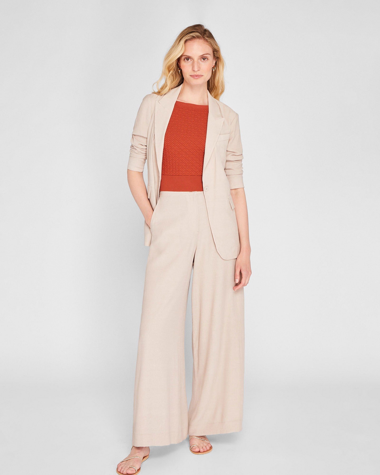 CLUB MONACO - Crinkle Blazer - Light Grey