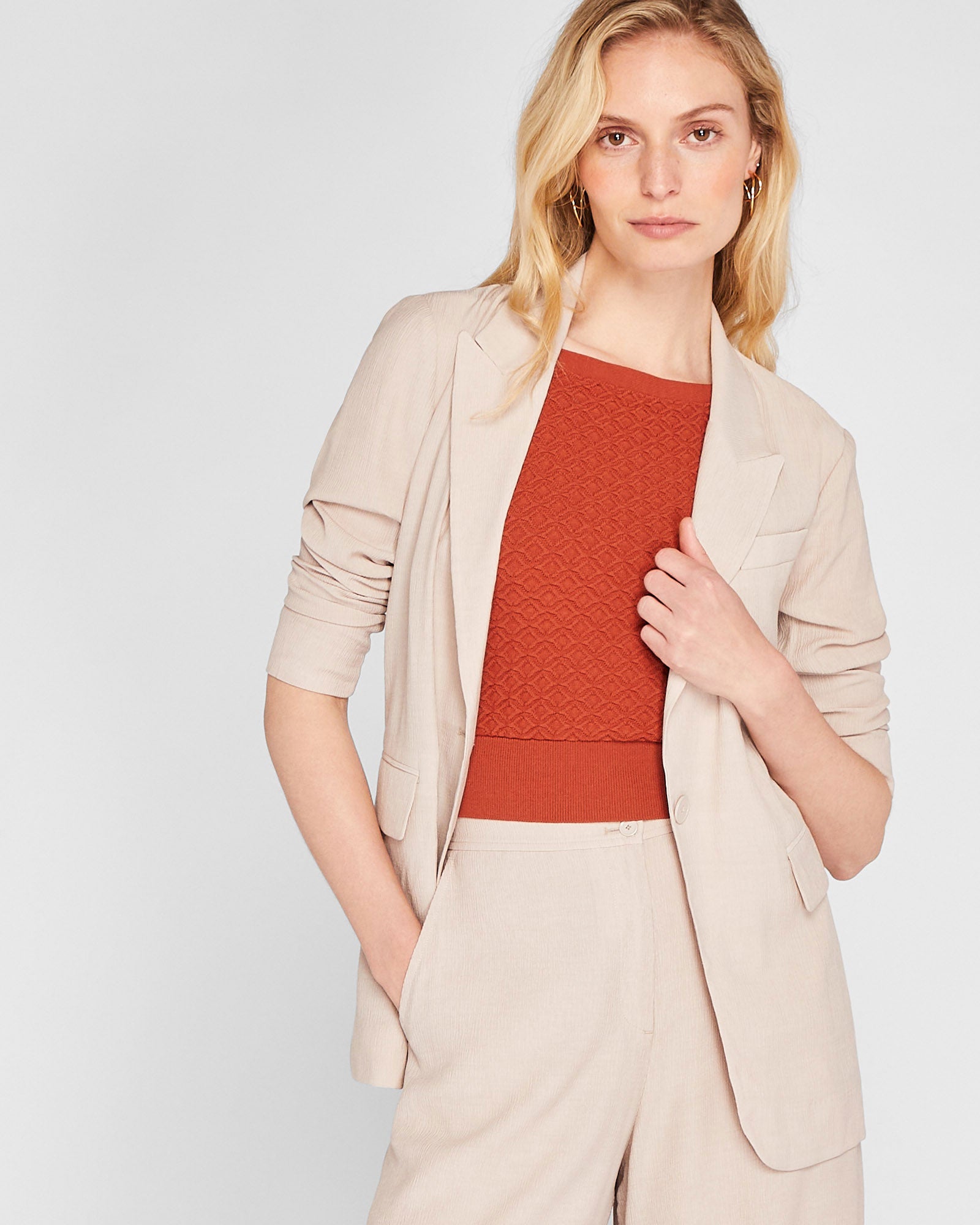 CLUB MONACO - Crinkle Blazer - Light Grey