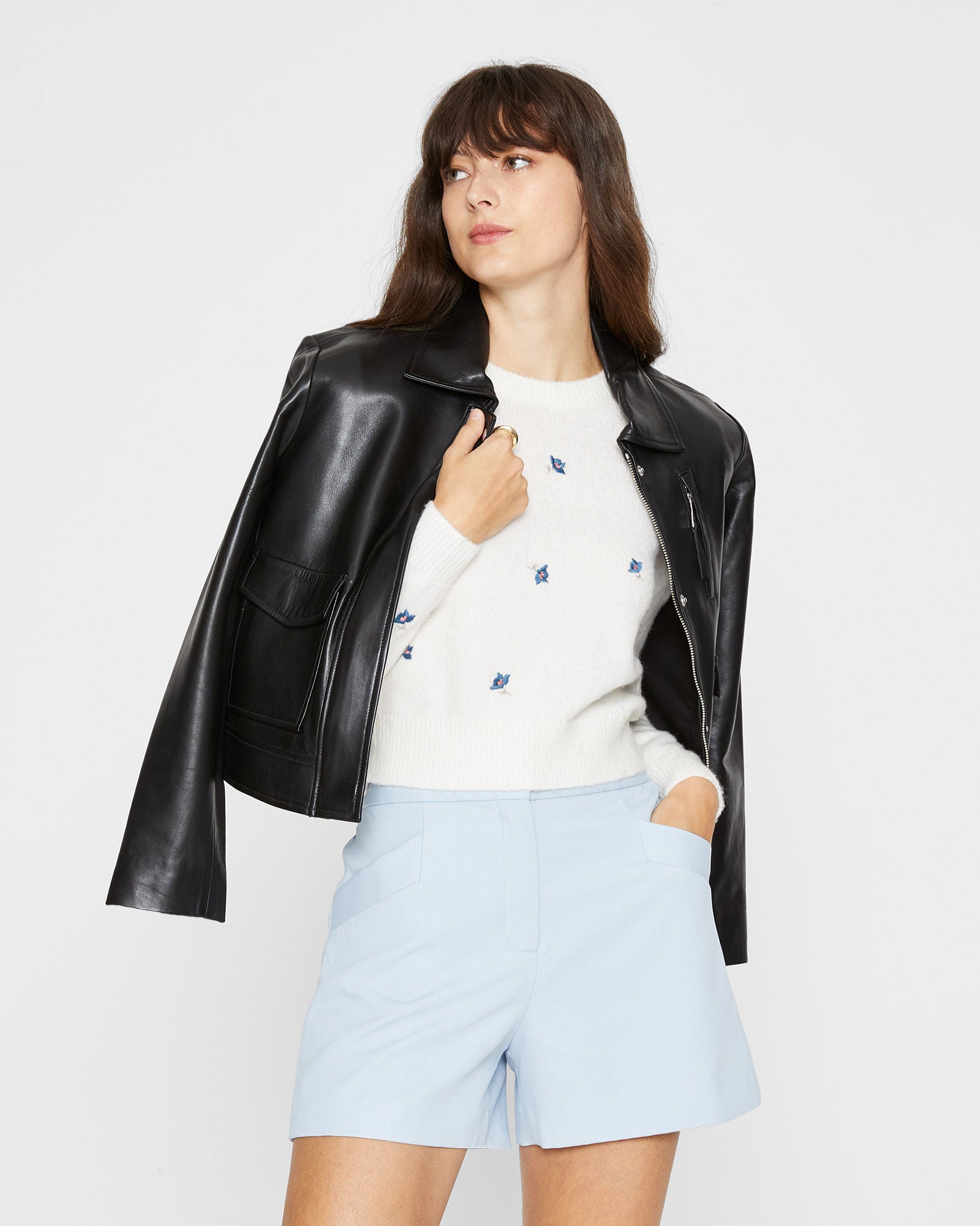 CLUB MONACO - Floral Embroidered - Cream