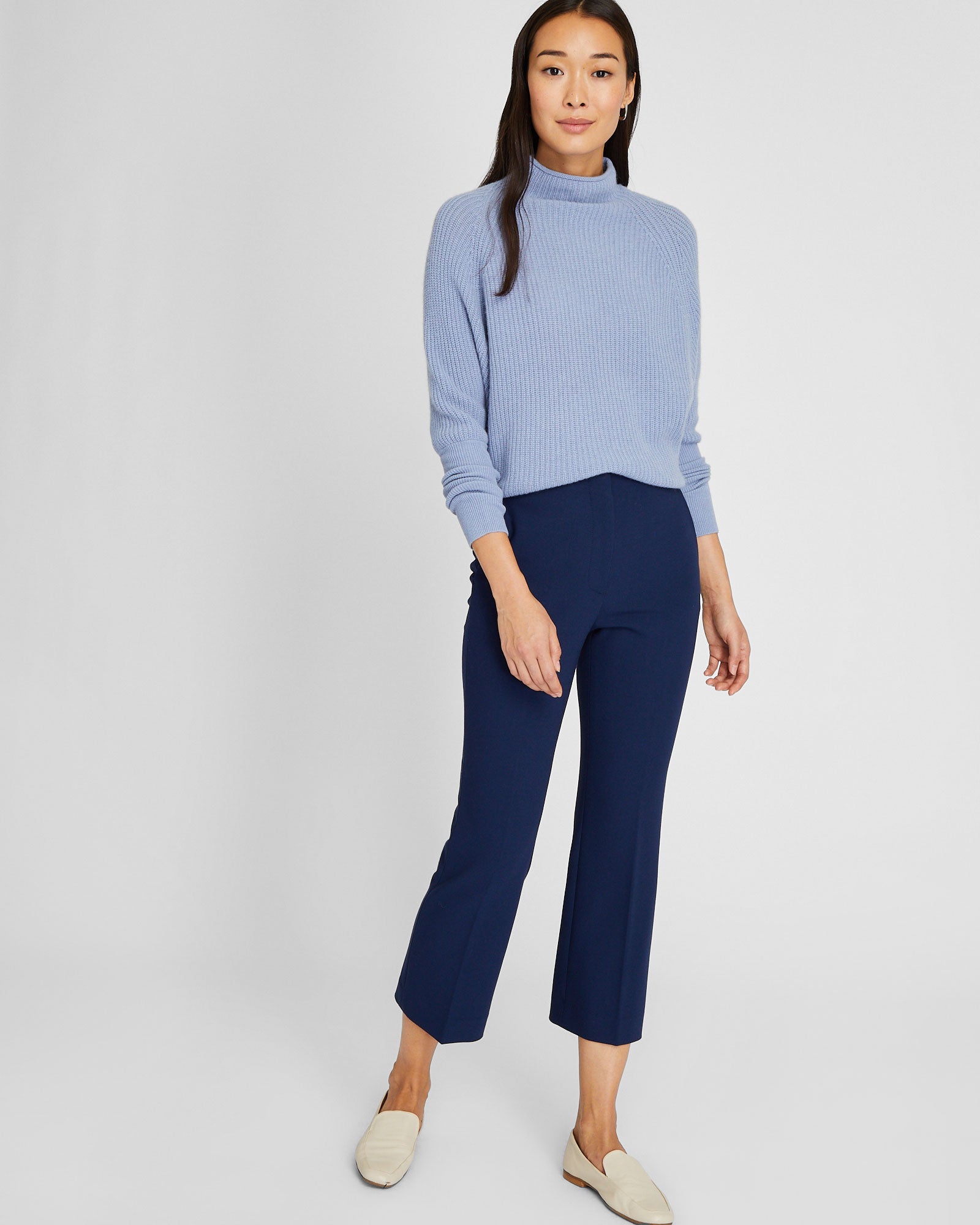 CLUB MONACO - Pantalon court et évasé - Marine