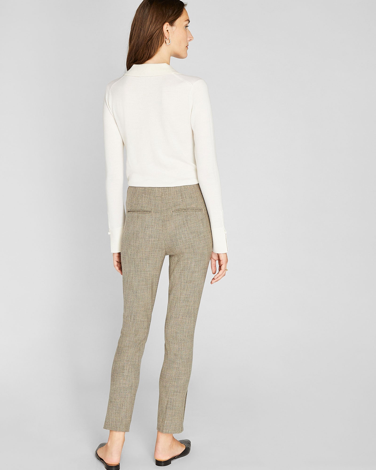 CLUB MONACO - Slit Detail Pant - Brown Mix