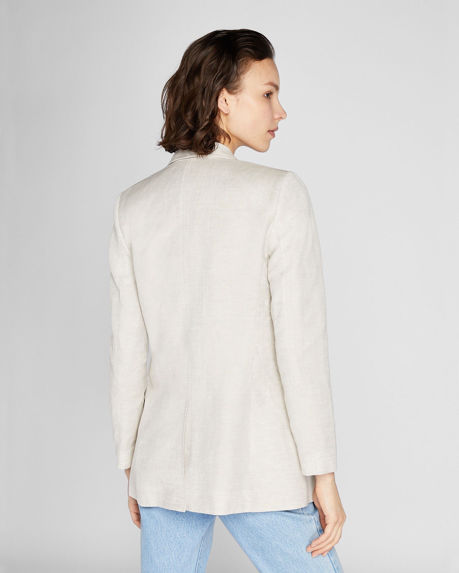 CLUB MONACO - Blazer en mélange de lin doux - Naturel