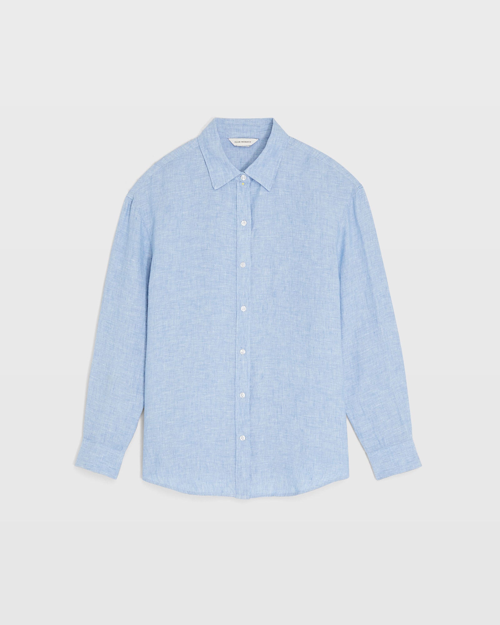 CLUB MONACO - Signature Solid Linen Shirt - Light Blue