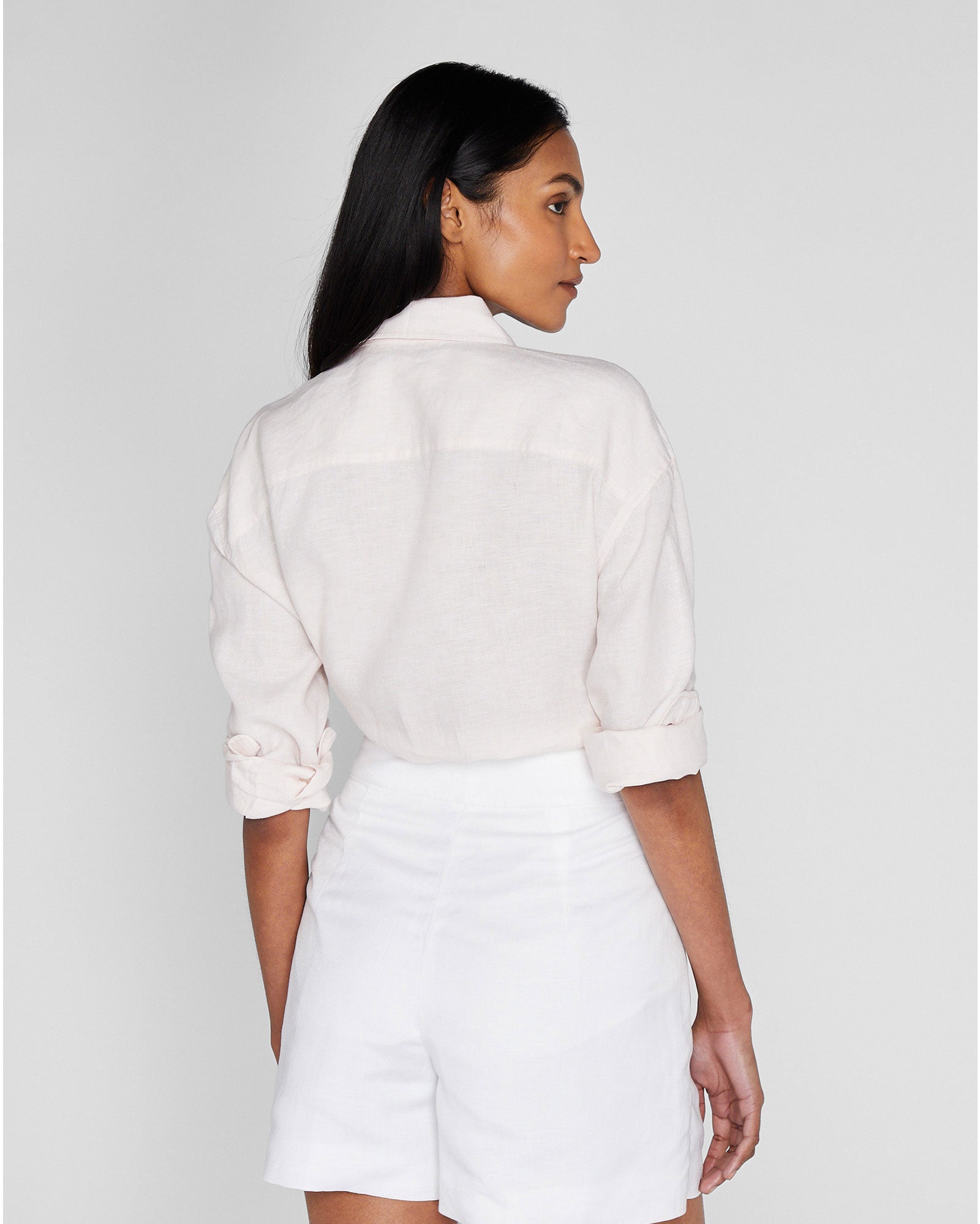 CLUB MONACO - Signature Solid Linen Shirt - Peach