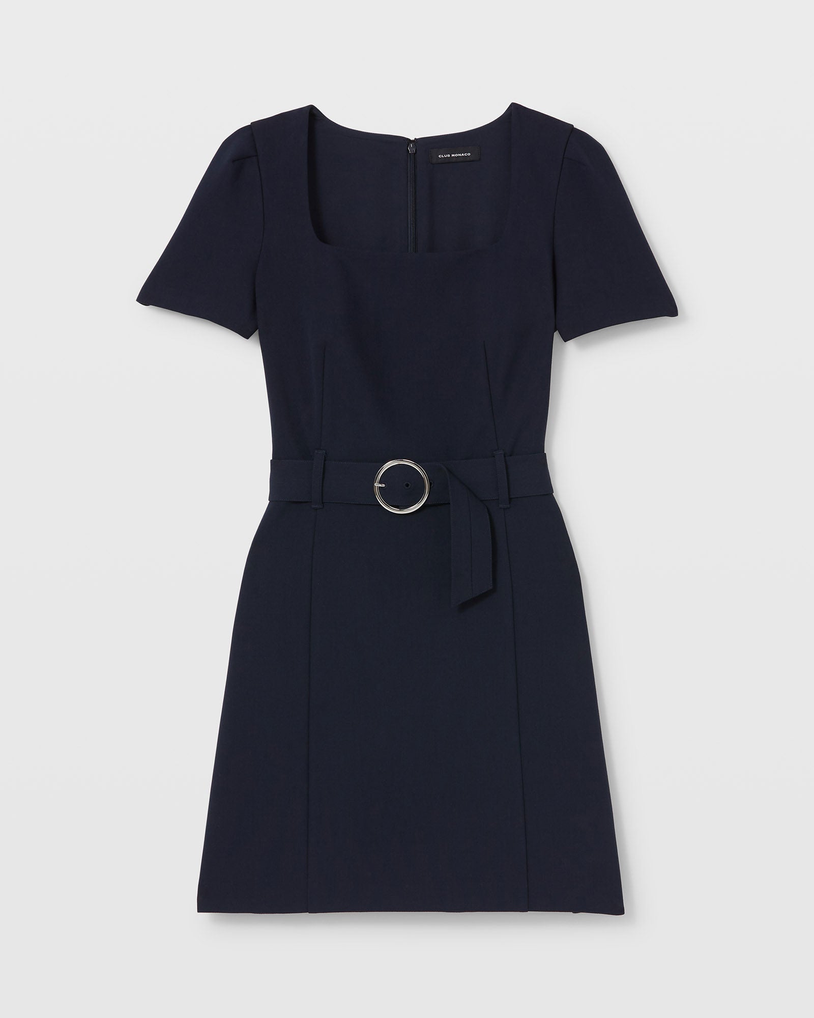 CLUB MONACO - Belted Mini Dress - Marine