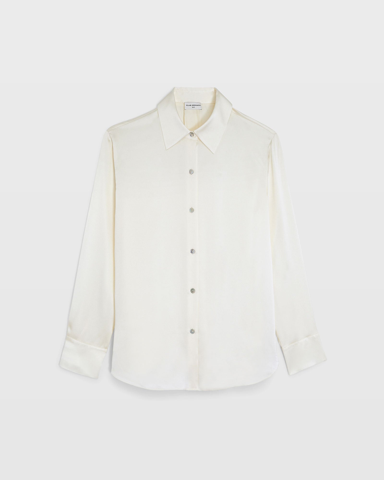 CLUB MONACO - Blouse boutonnée en soie charmeuse - Blanc Neige