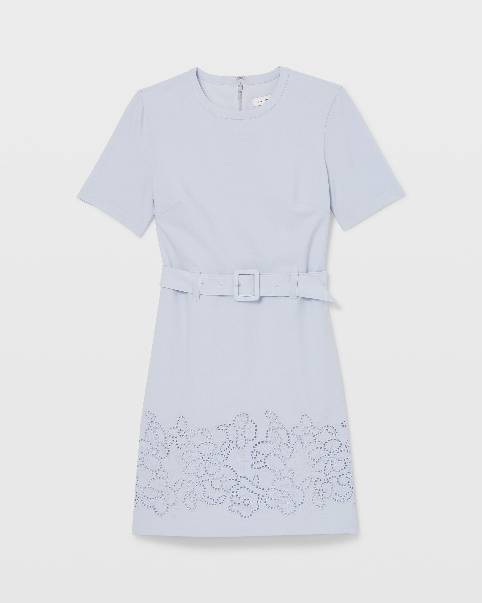 CLUB MONACO - Embroidered Eyelet Sheath Dress - Blue