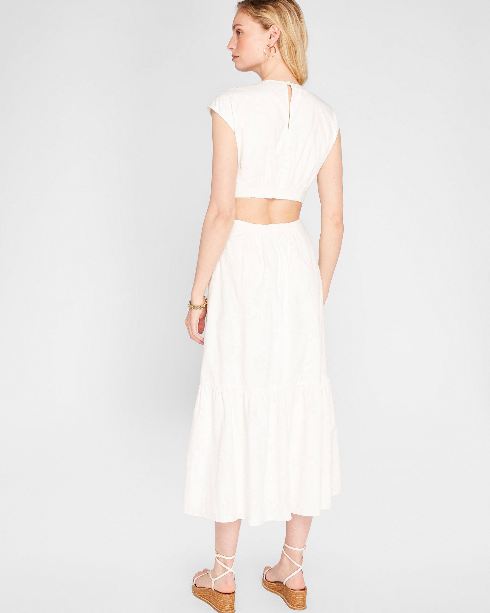 CLUB MONACO - Twist Front Cut Out Maxi Dress - White
