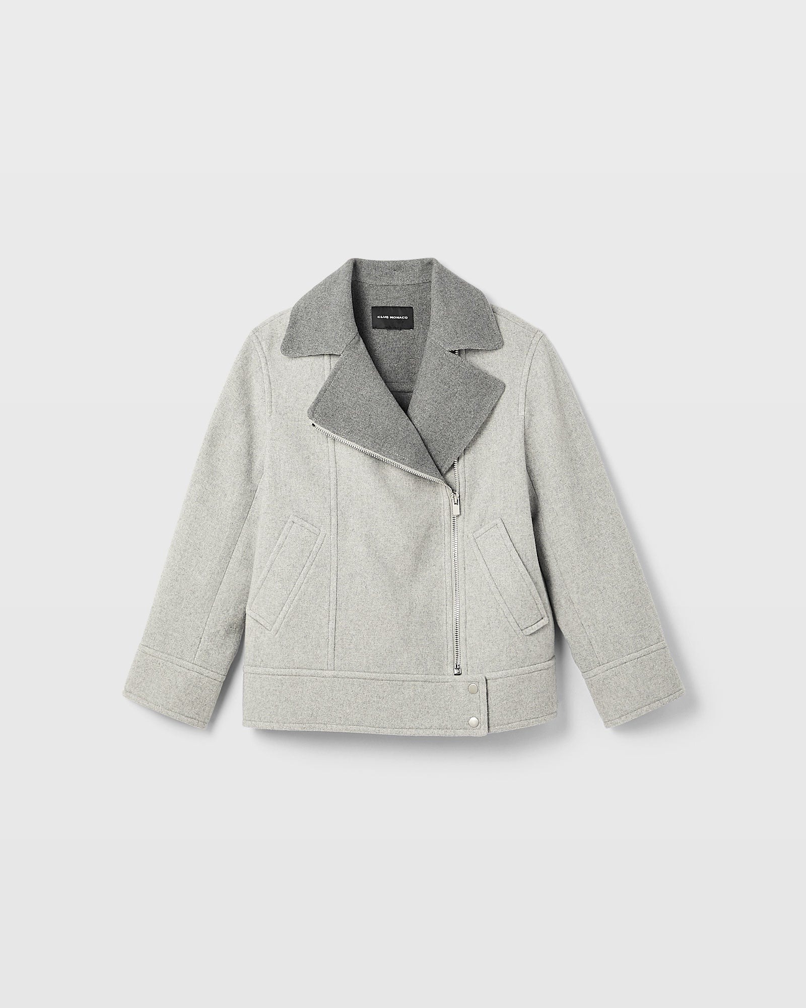 CLUB MONACO - Veste de moto deux tons - Gris