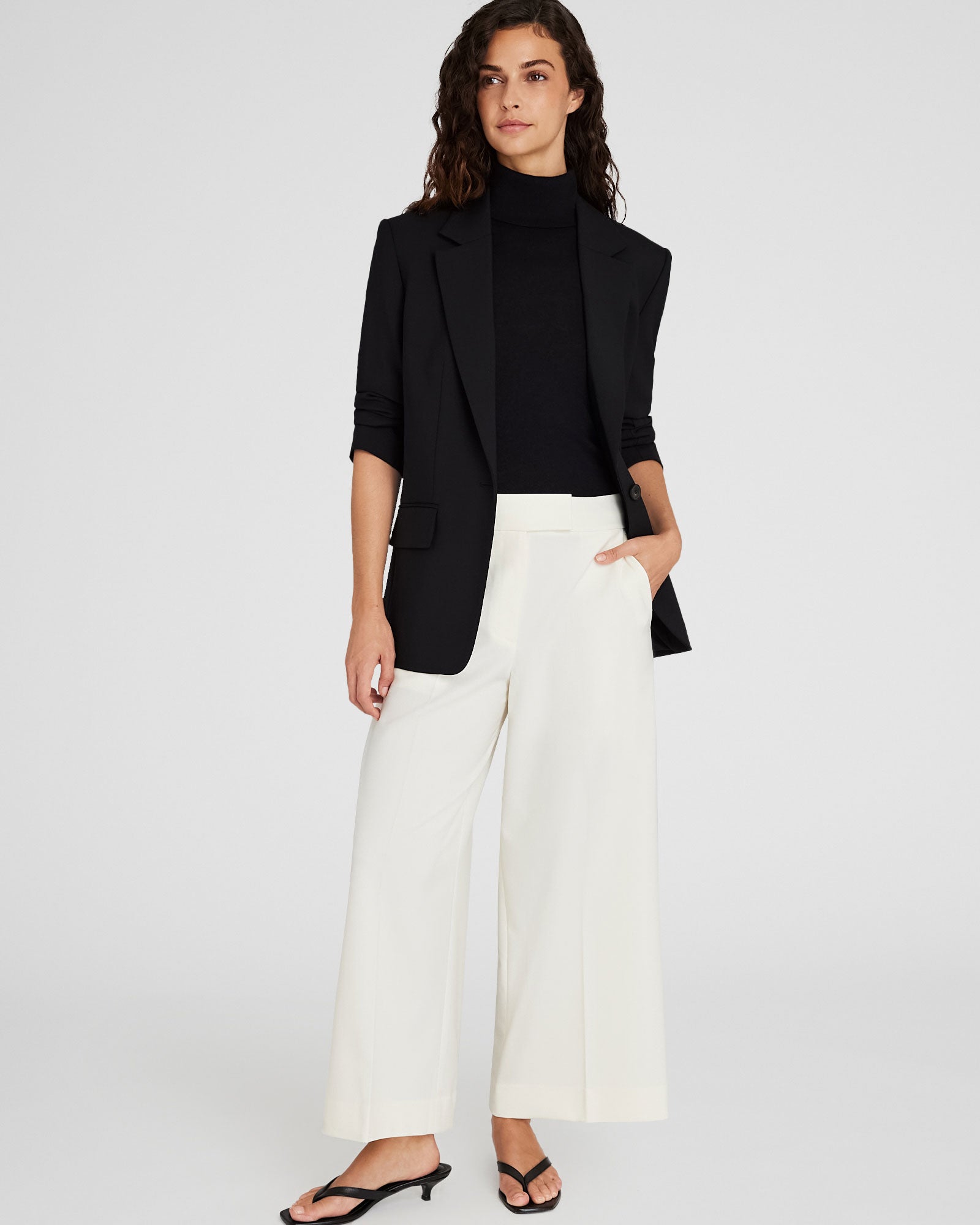 CLUB MONACO - Wide-Leg Borrem Pant - White