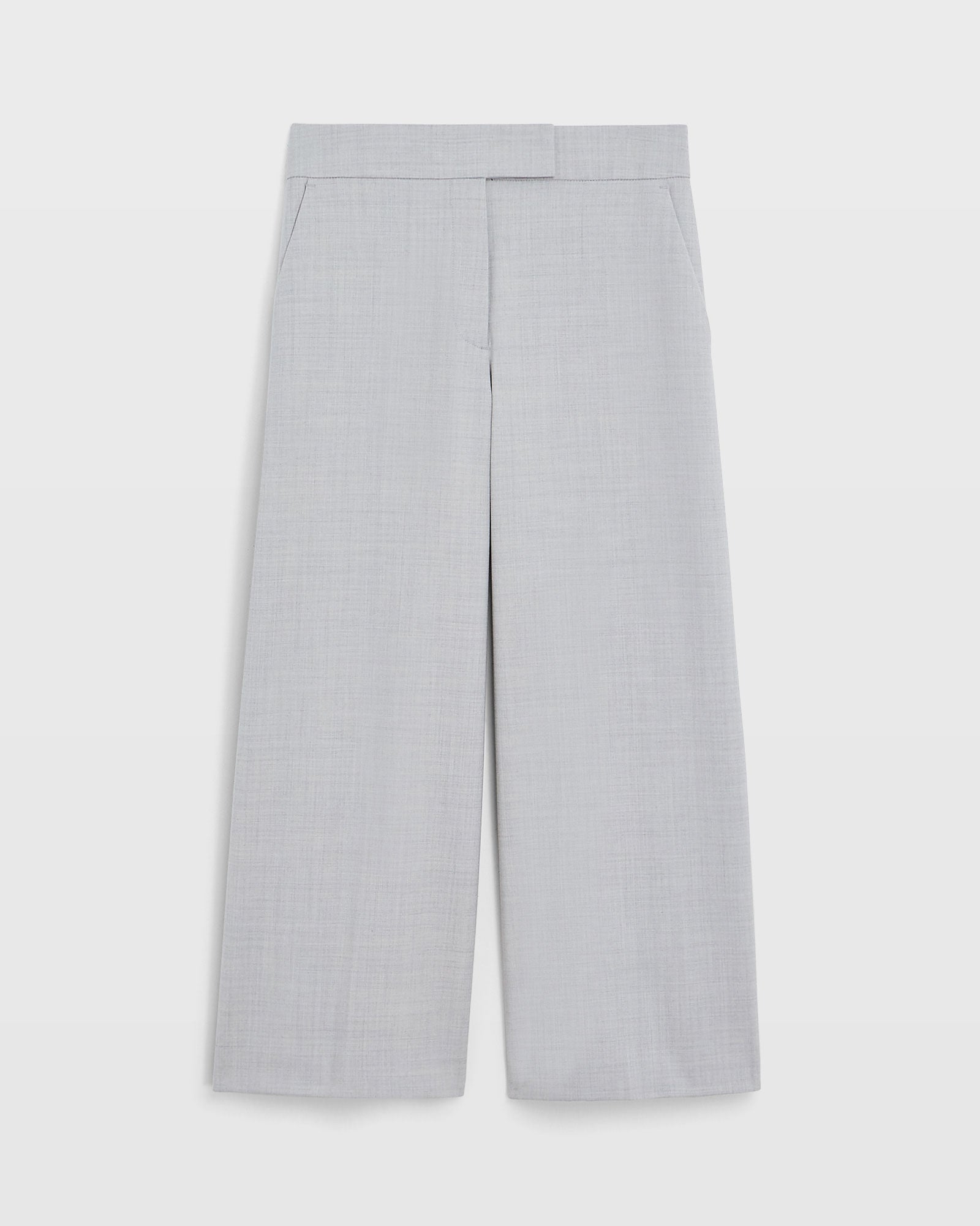 CLUB MONACO - Pantalon Borrem à jambes larges - Gris Chiné Clair
