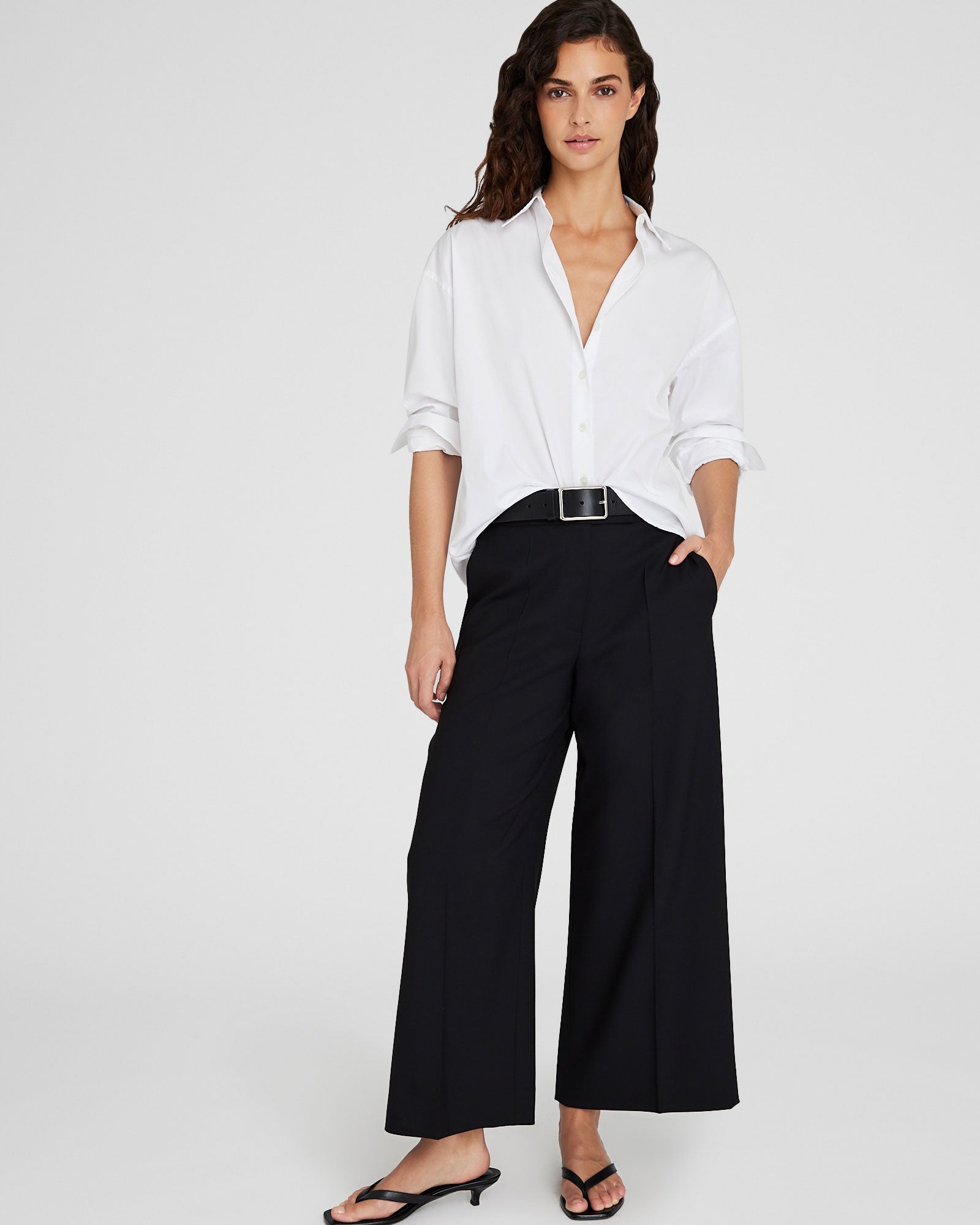 CLUB MONACO - Wide-Leg Borrem Pant - Black