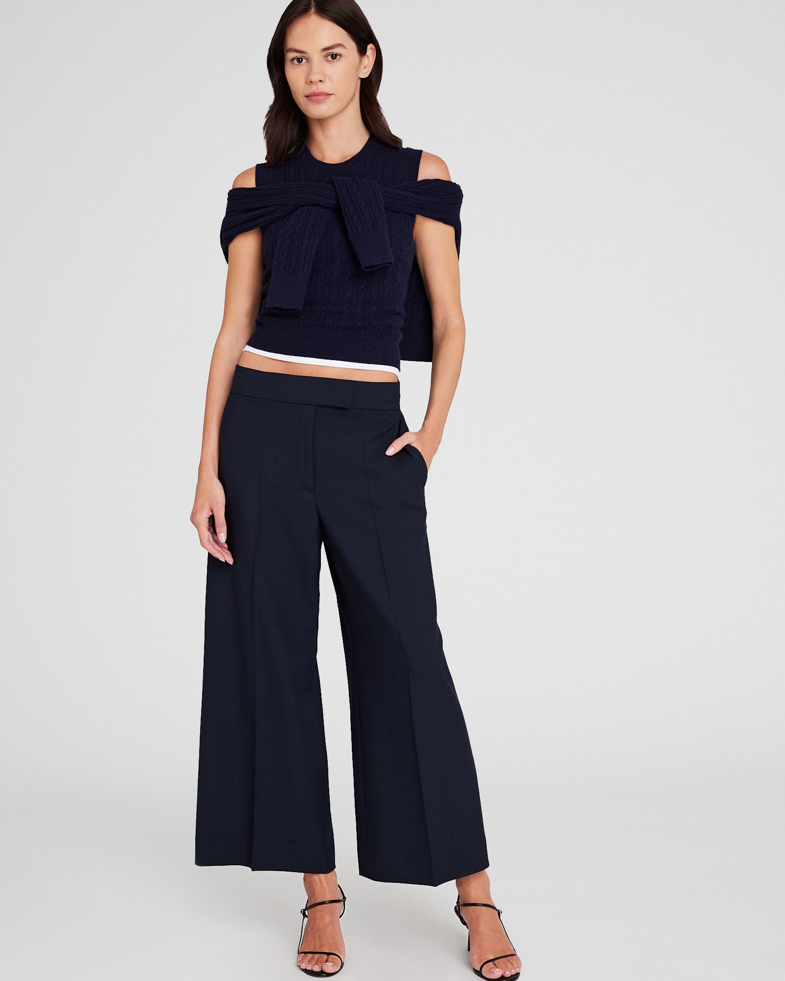 CLUB MONACO - Pantalon Borrem à jambes larges - Marine