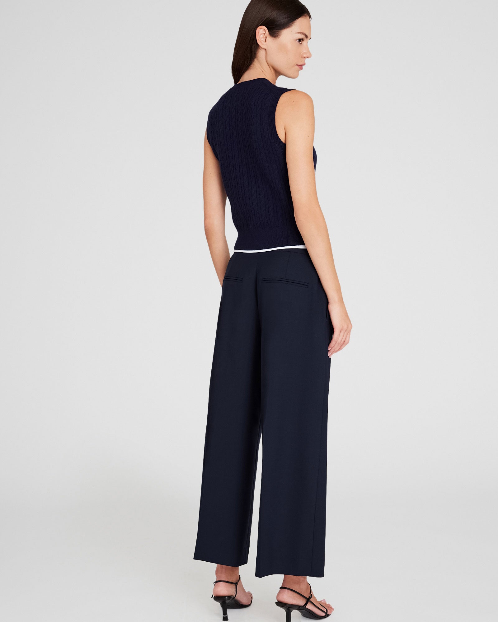 CLUB MONACO - Pantalon Borrem à jambes larges - Marine