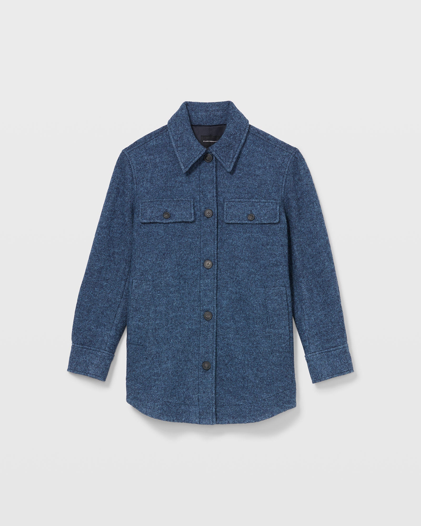 CLUB MONACO - Cozy Shirt Jacket - Heather Blue