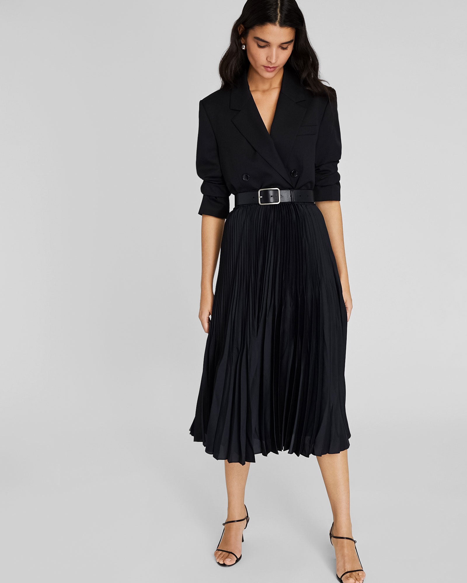 CLUB MONACO - Angle Pleated Skirt - Black Base