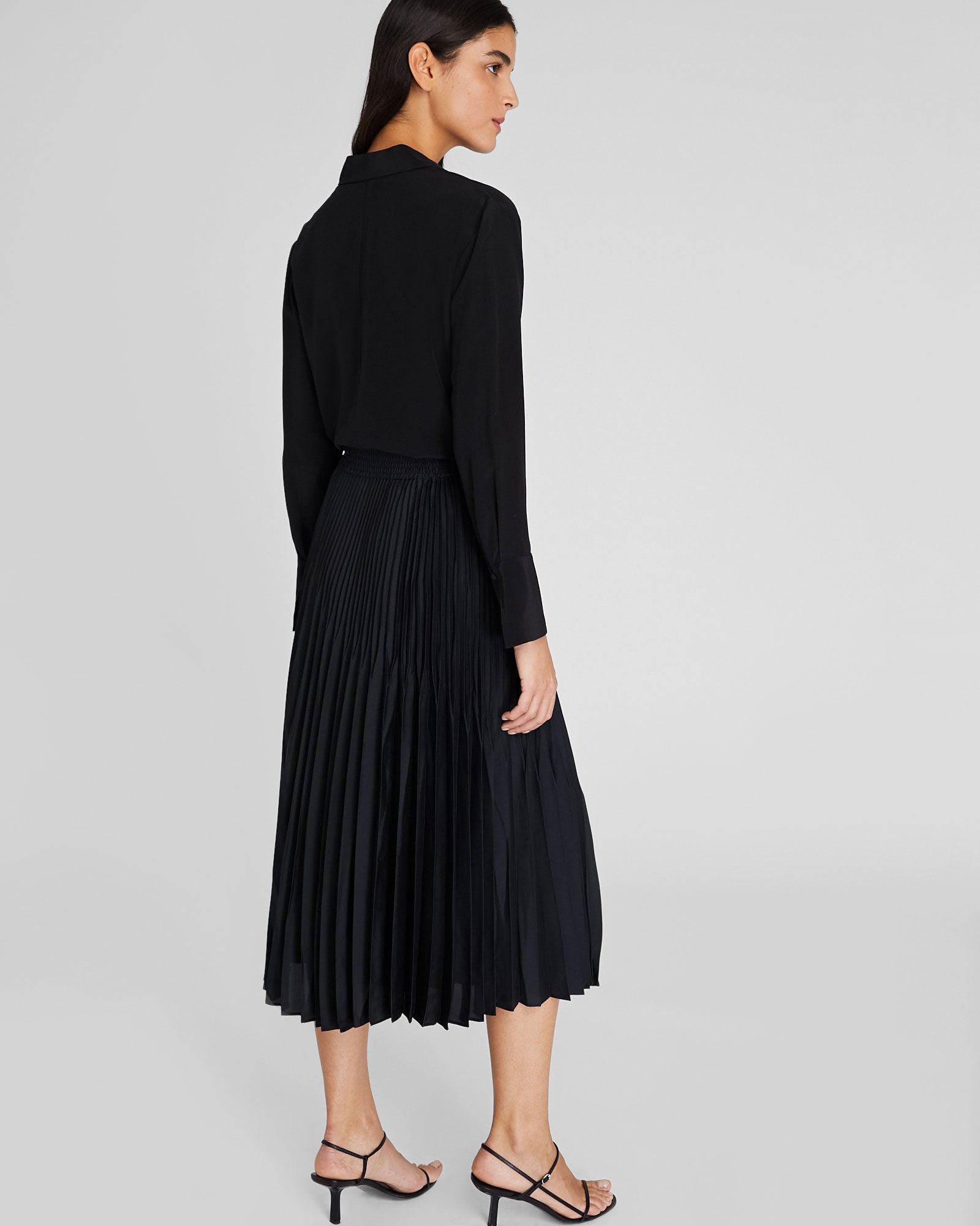 CLUB MONACO - Angle Pleated Skirt - Black Base