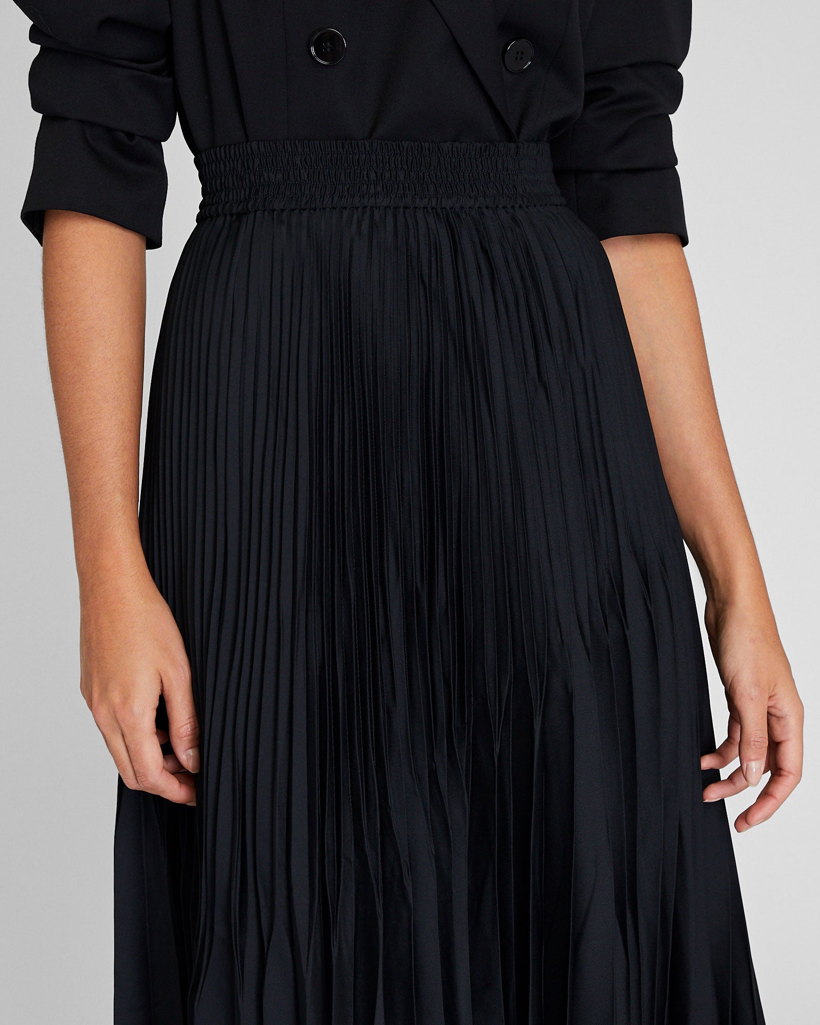 CLUB MONACO - Angle Pleated Skirt - Black Base