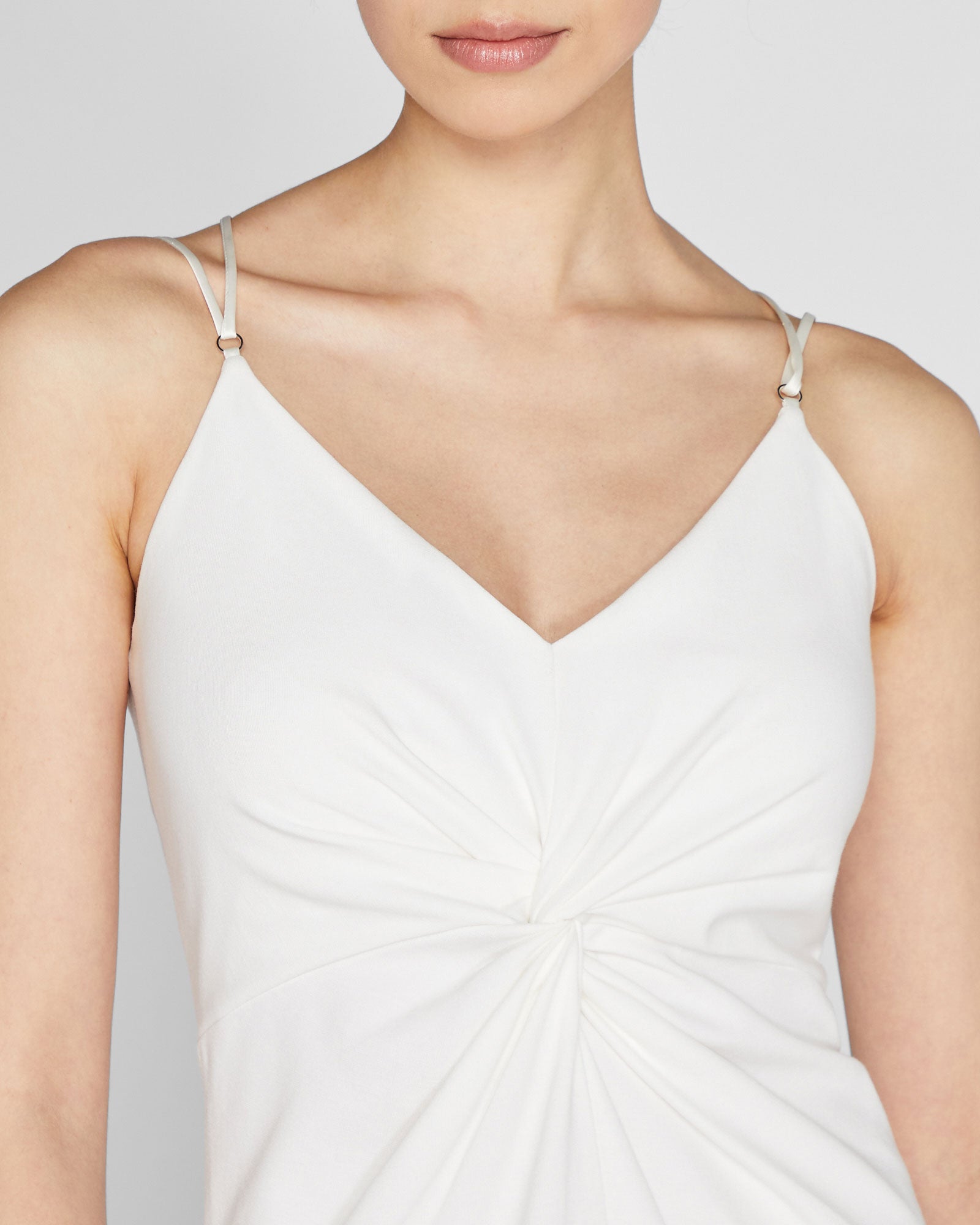 CLUB MONACO - Front Twist Midi Dress - White