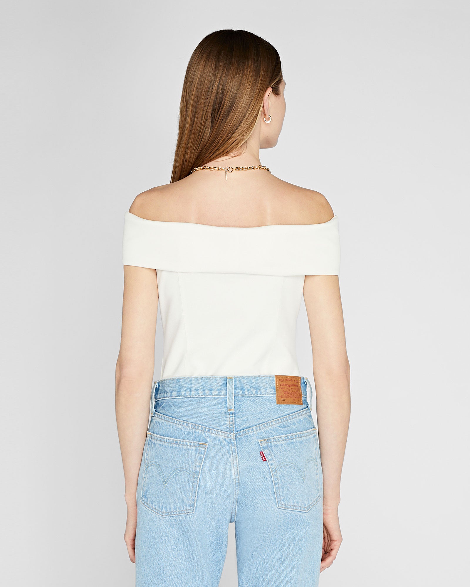 CLUB MONACO - Luxe Crepe Off-The-Shoulder Top - White