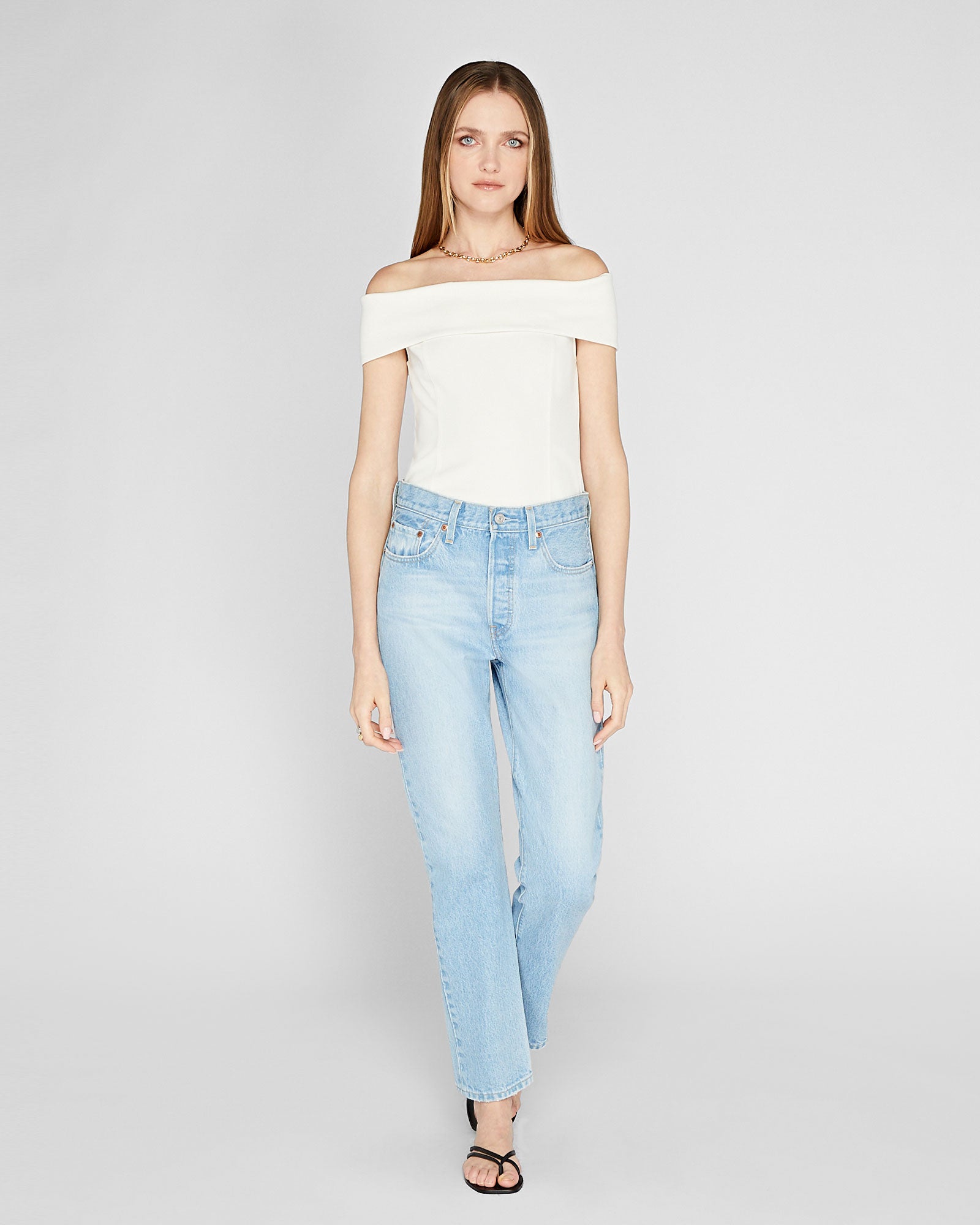 CLUB MONACO - Luxe Crepe Off-The-Shoulder Top - White