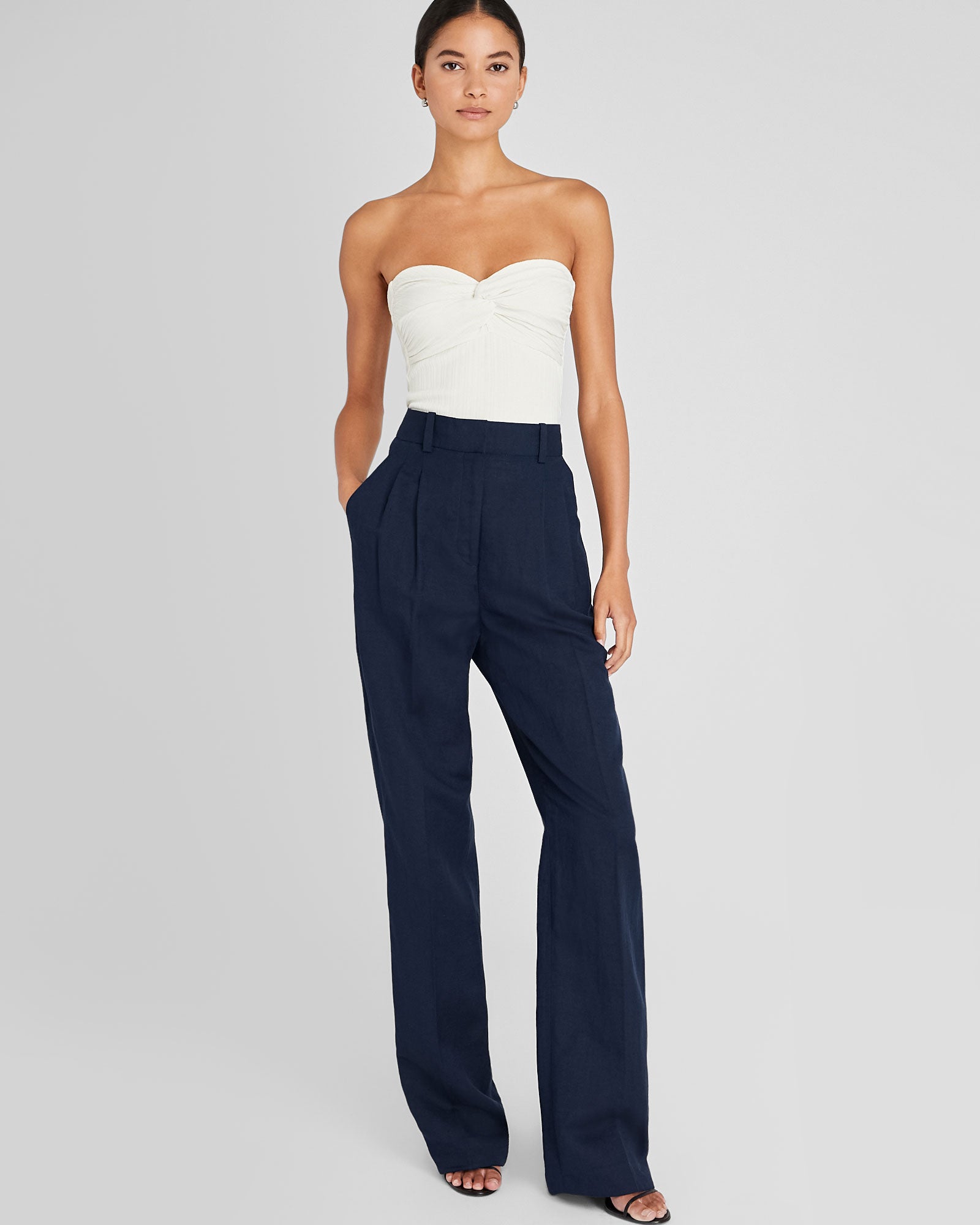 CLUB MONACO - Bustier plissé - Blanc Antique