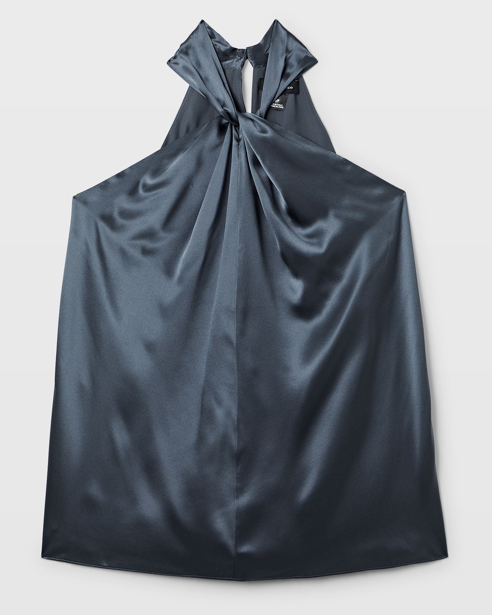 CLUB MONACO - Haut drapé en soie - Bleu