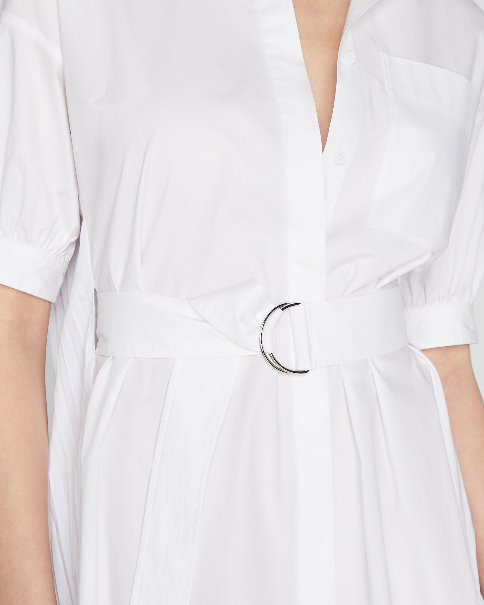 CLUB MONACO - Novel Pleated Shirt Dress - White